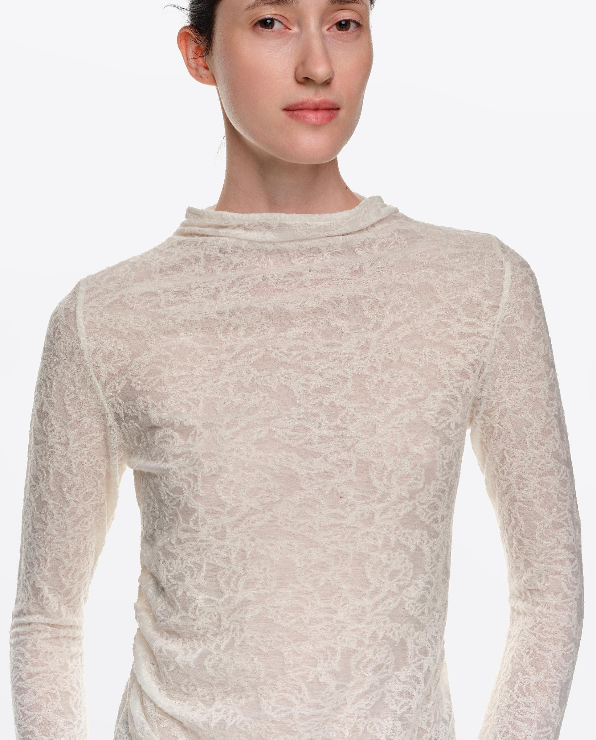 Camiseta de mujer jacquard lana - Bimba y Lola - Marfil Marfil-2