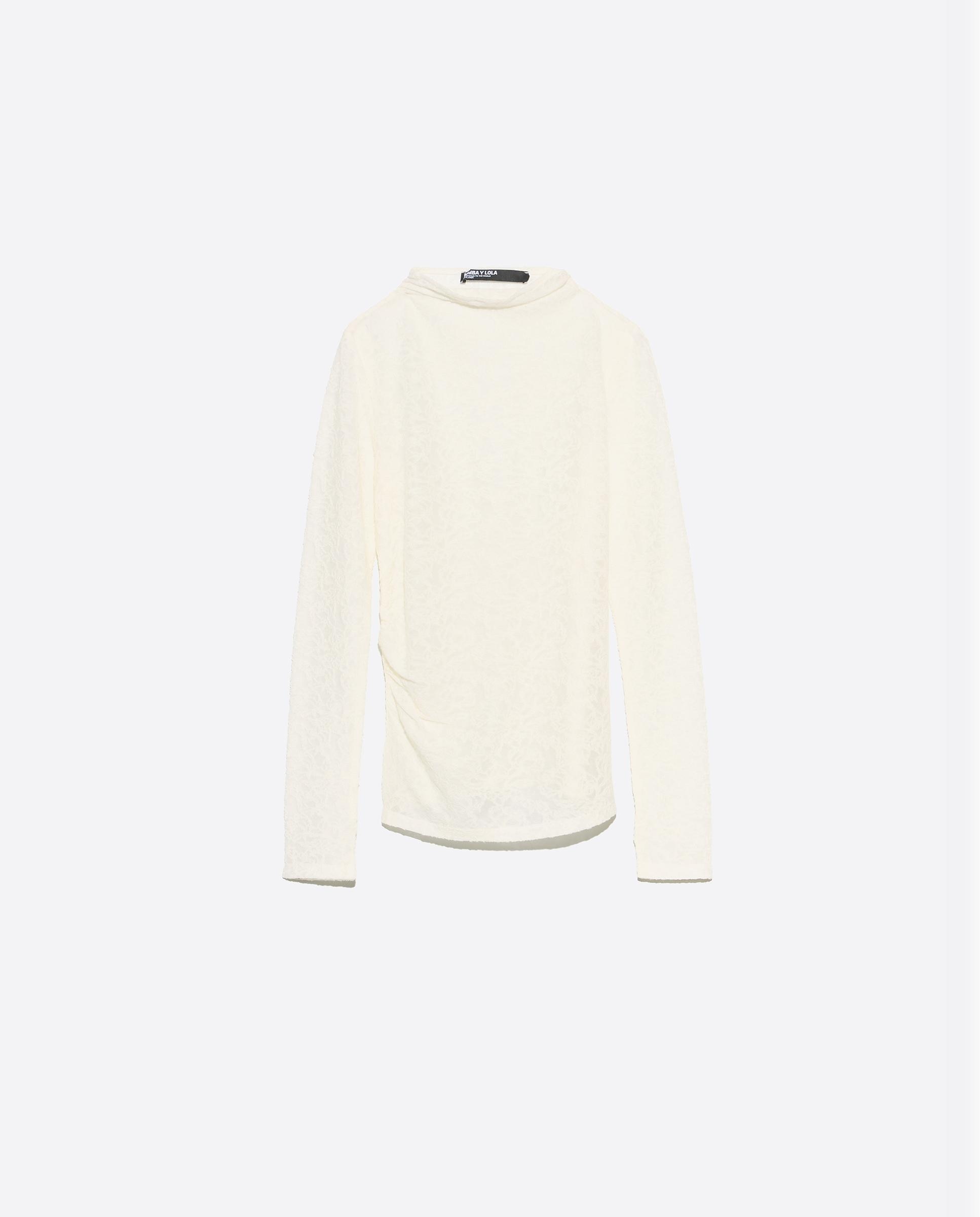 Camiseta de mujer jacquard lana - Bimba y Lola - Marfil Marfil-6