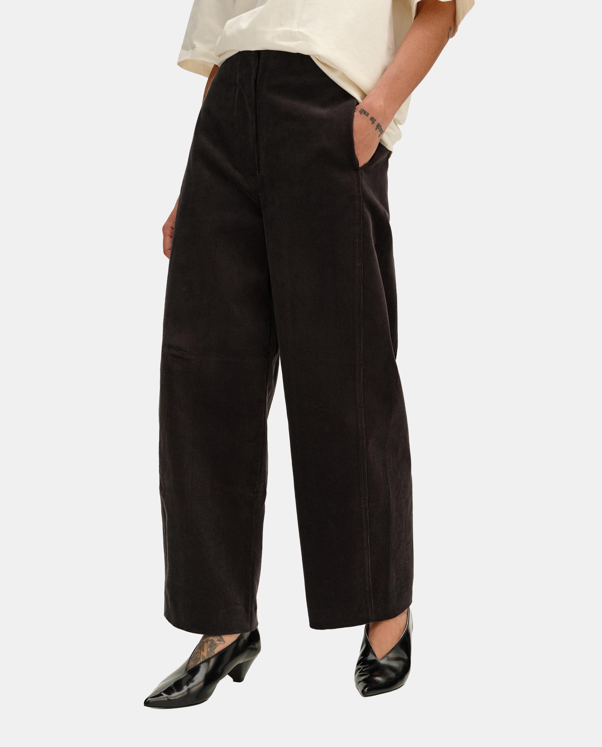 Pantalones anchos de mujer barrel pana - Bimba y Lola - Marrón chocolate Marrón chocolate-3