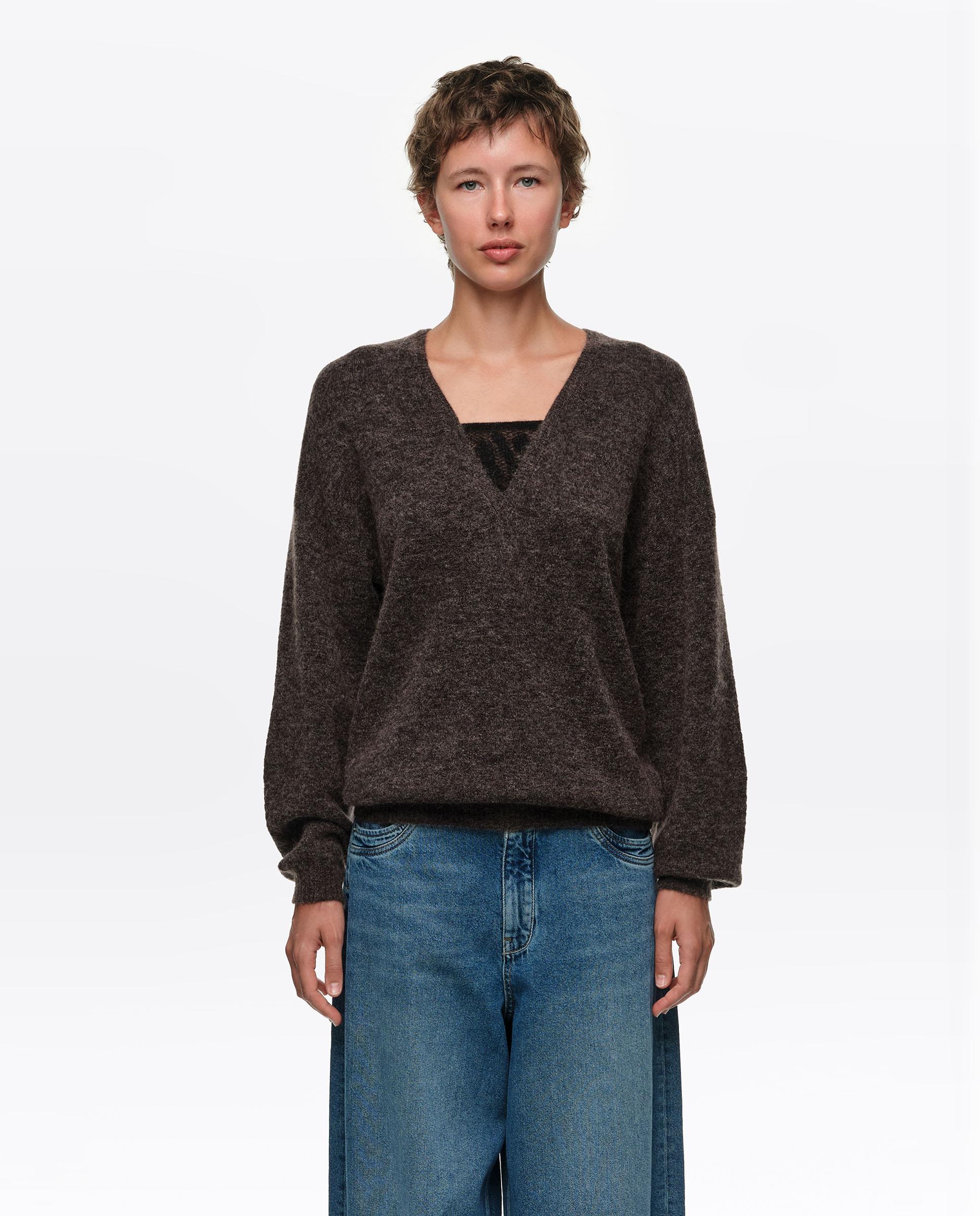 Jersey de mujer mohair escote v - Bimba y Lola - Topo Topo-1