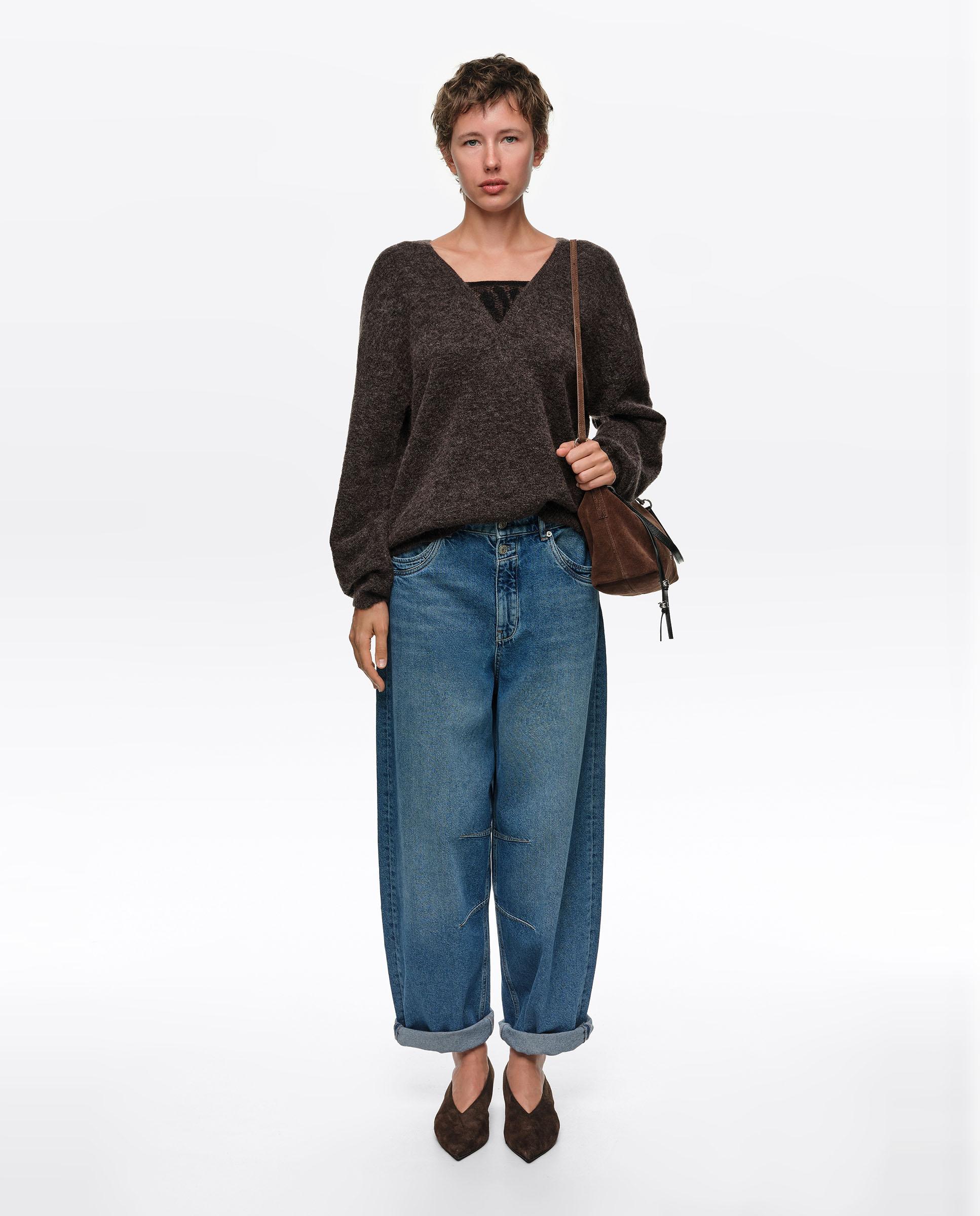 Jersey de mujer mohair escote v - Bimba y Lola - Topo Topo-5