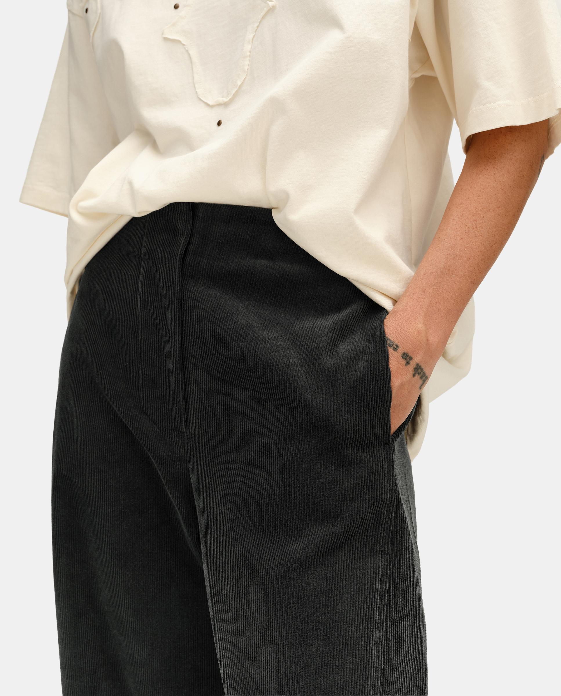 Pantalones anchos de mujer barrel pana - Bimba y Lola - Gris oscuro Gris oscuro-2