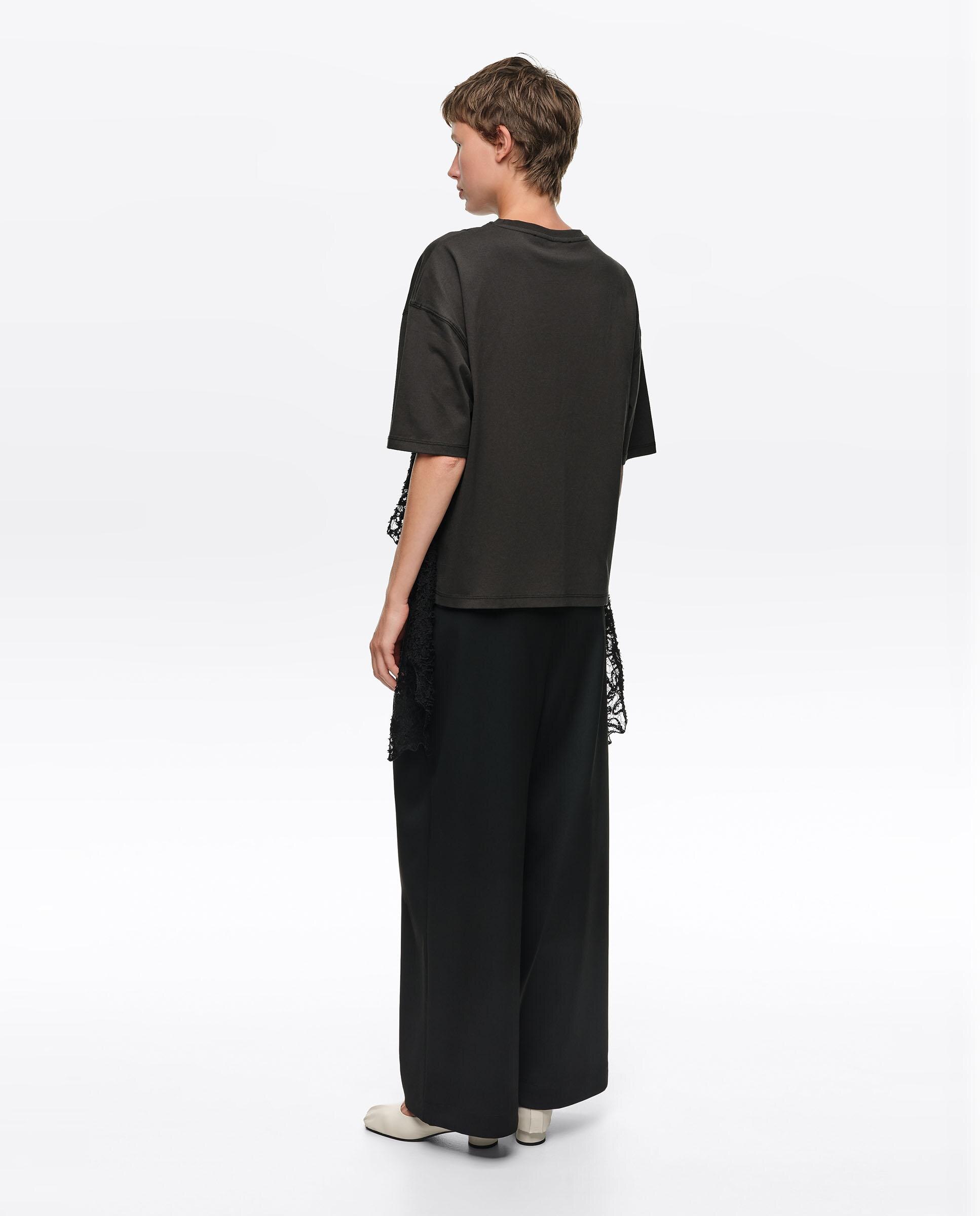 Pantalones rectos de mujer pinzas largo - Bimba y Lola - Negro Negro-4