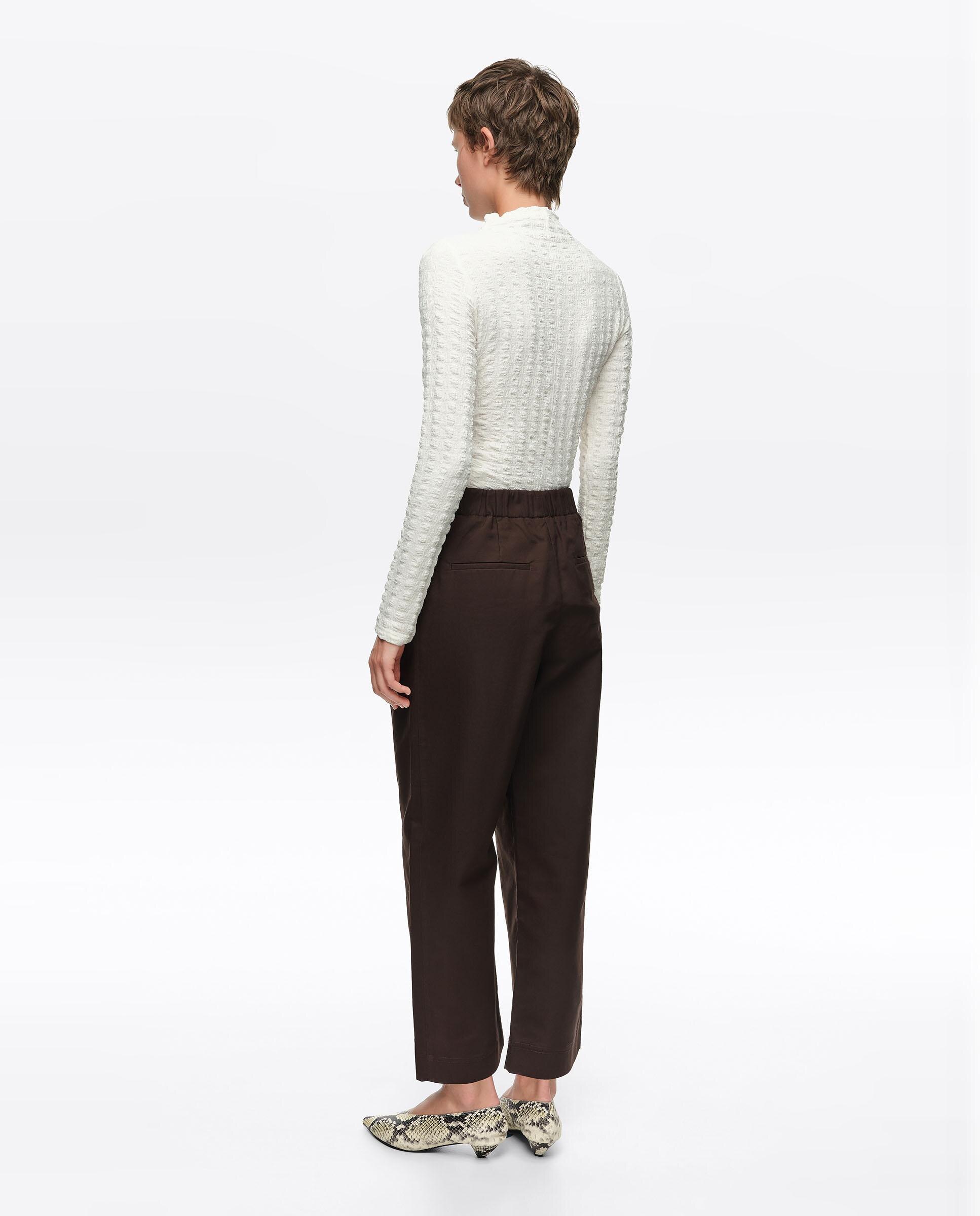 Pantalones rectos de mujer pinzas liso - Bimba y Lola - Marrón chocolate Marrón chocolate-4