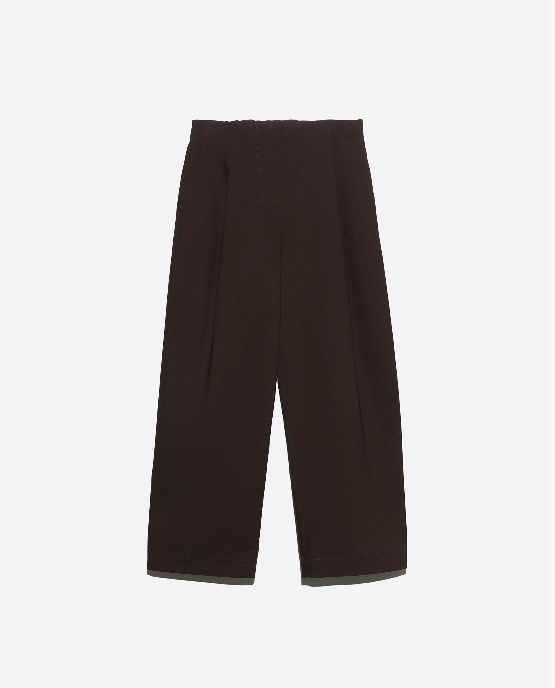 Pantalones rectos de mujer pinzas liso - Bimba y Lola - Marrón chocolate Marrón chocolate-6