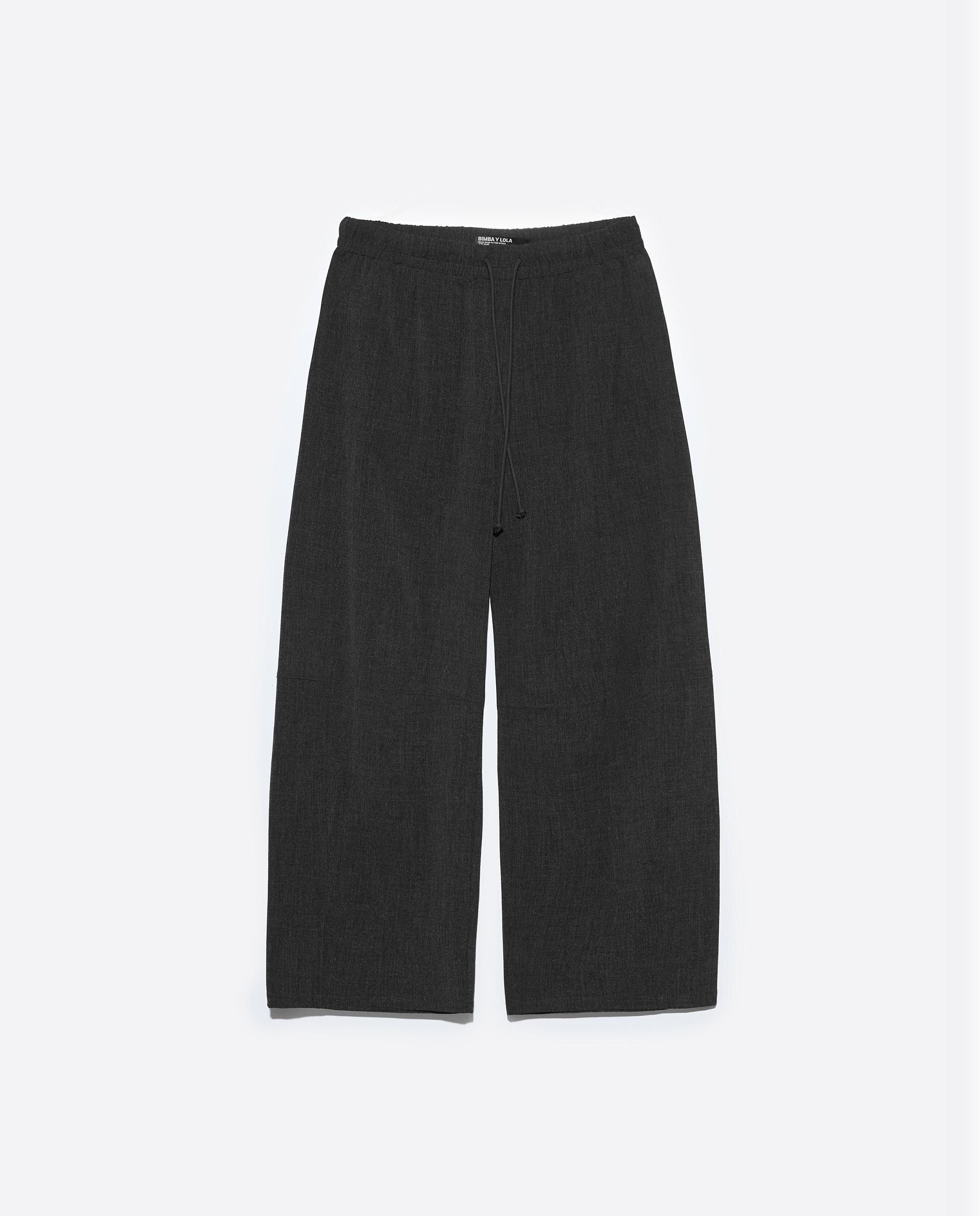 Pantalones anchos de mujer barrel pana fluido - Bimba y Lola - Gris Gris-6