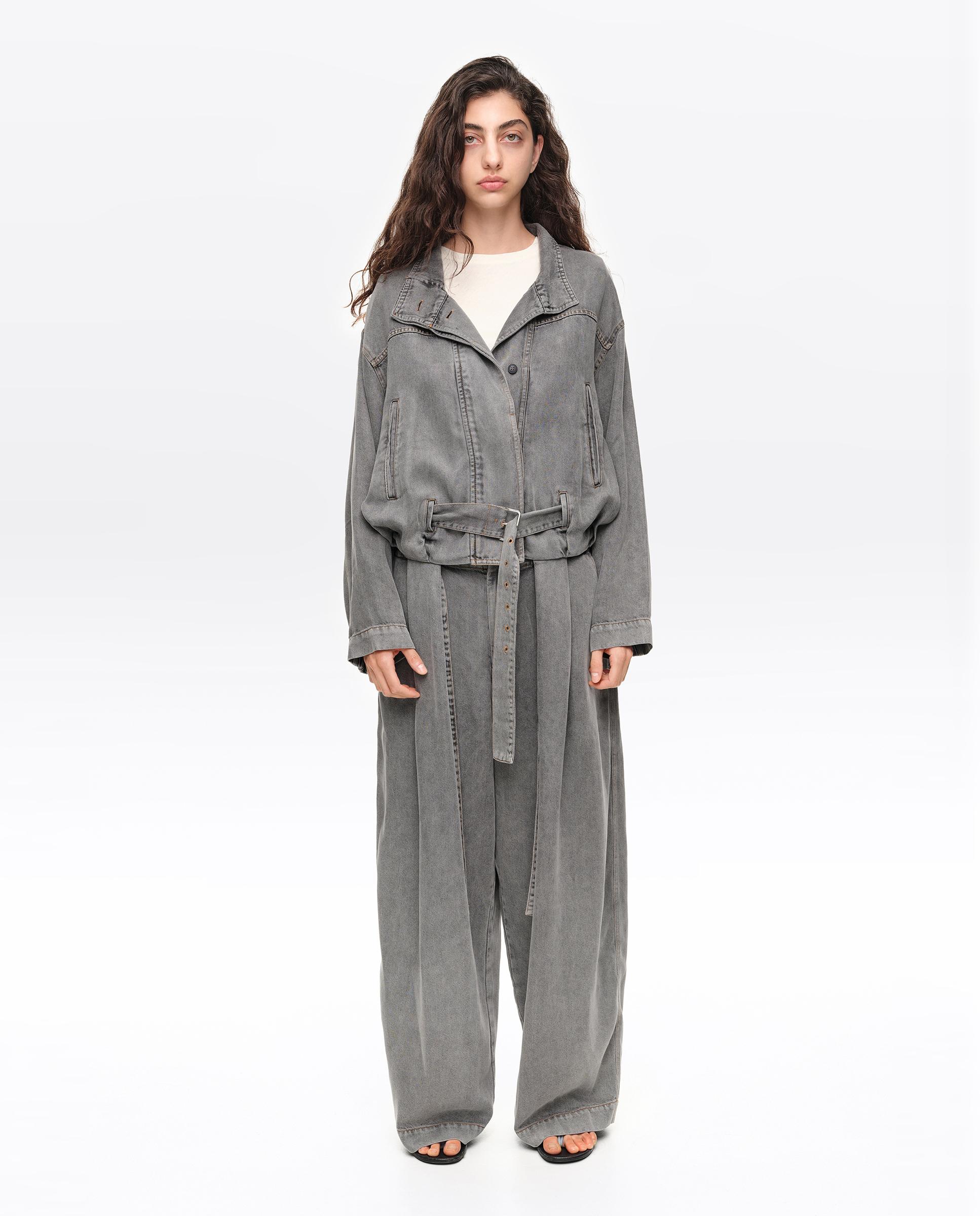 Imagen 0 de Cazadora de mujer denim fluida Gris claro