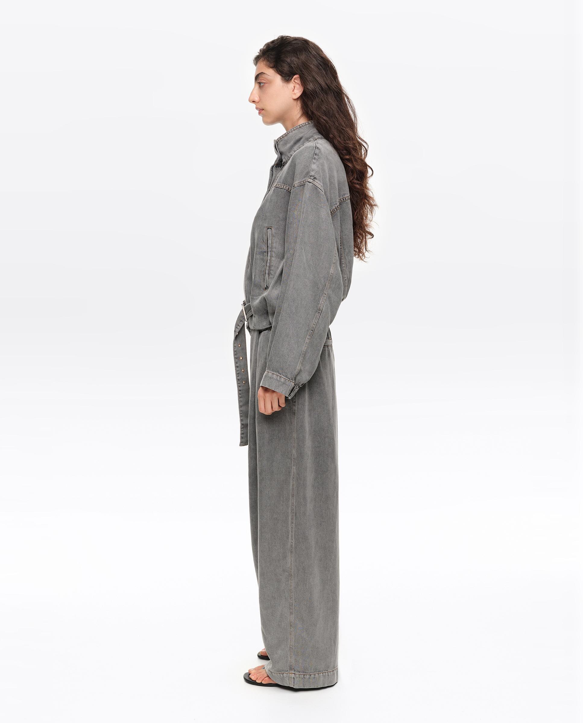 Cazadora de mujer denim fluida - Bimba y Lola - Gris claro Gris claro-3