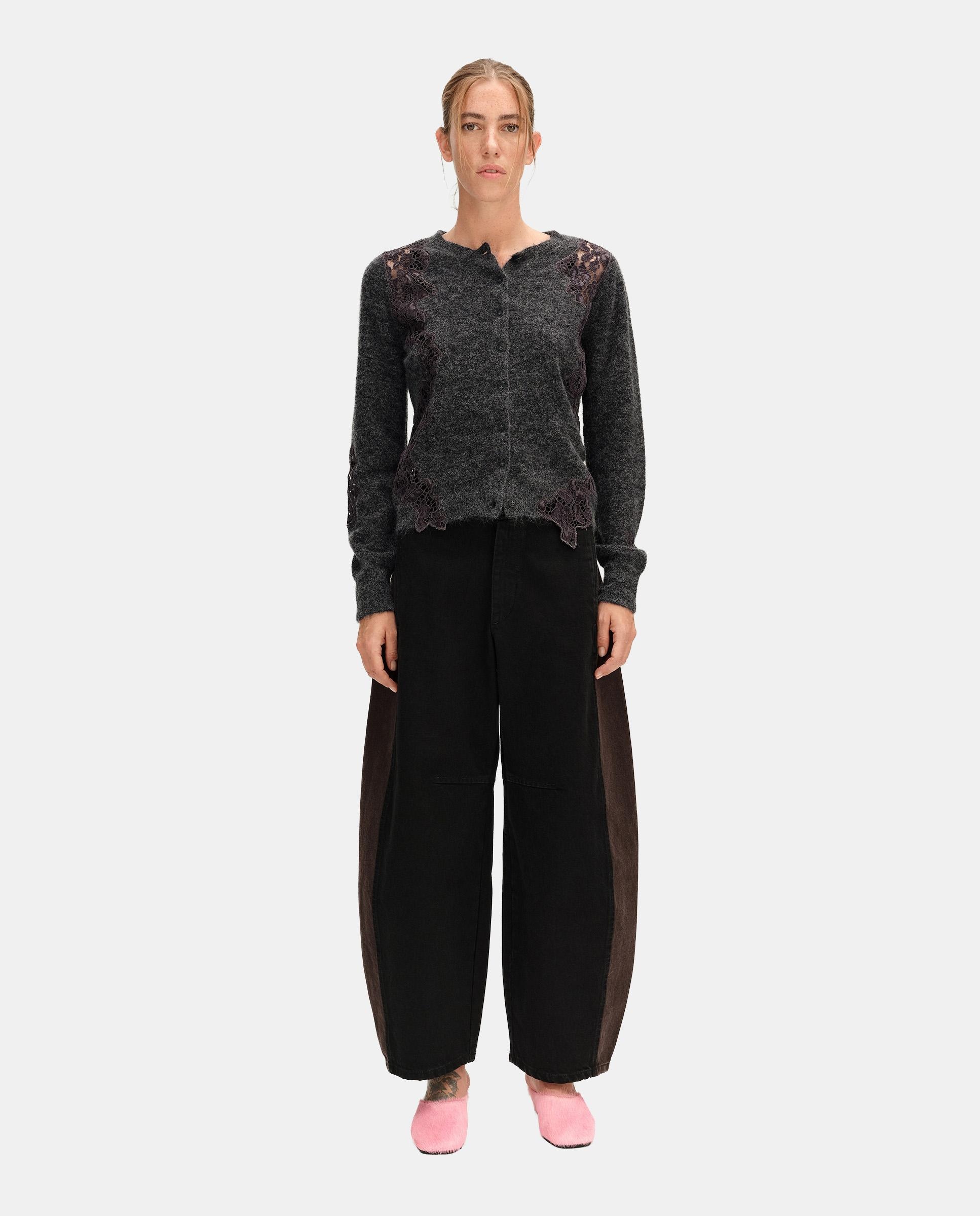 Imagen 0 de Cárdigan de mujer mohair encajes Gris oscuro