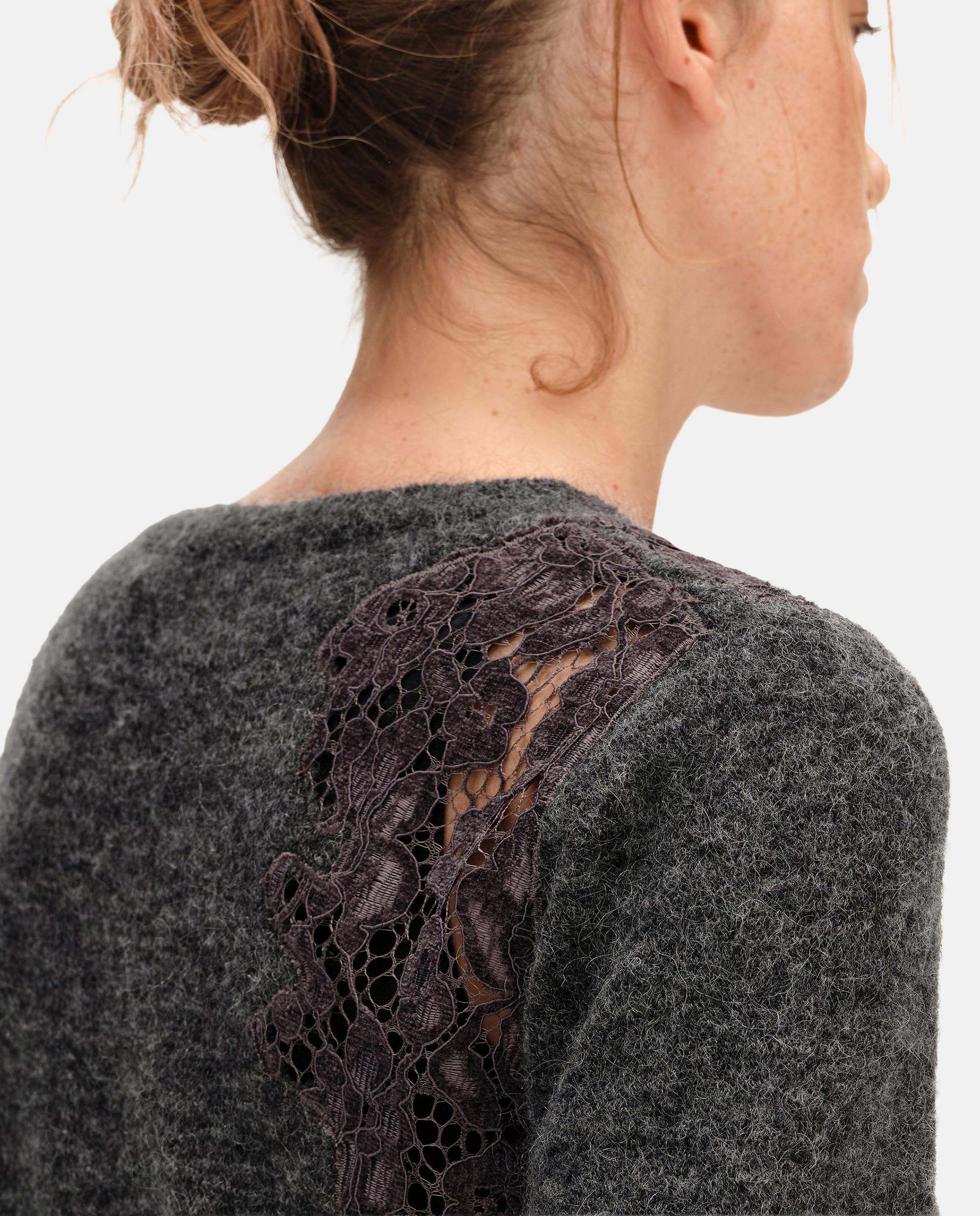 Cárdigan de mujer mohair encajes - Bimba y Lola - Gris oscuro Gris oscuro-4