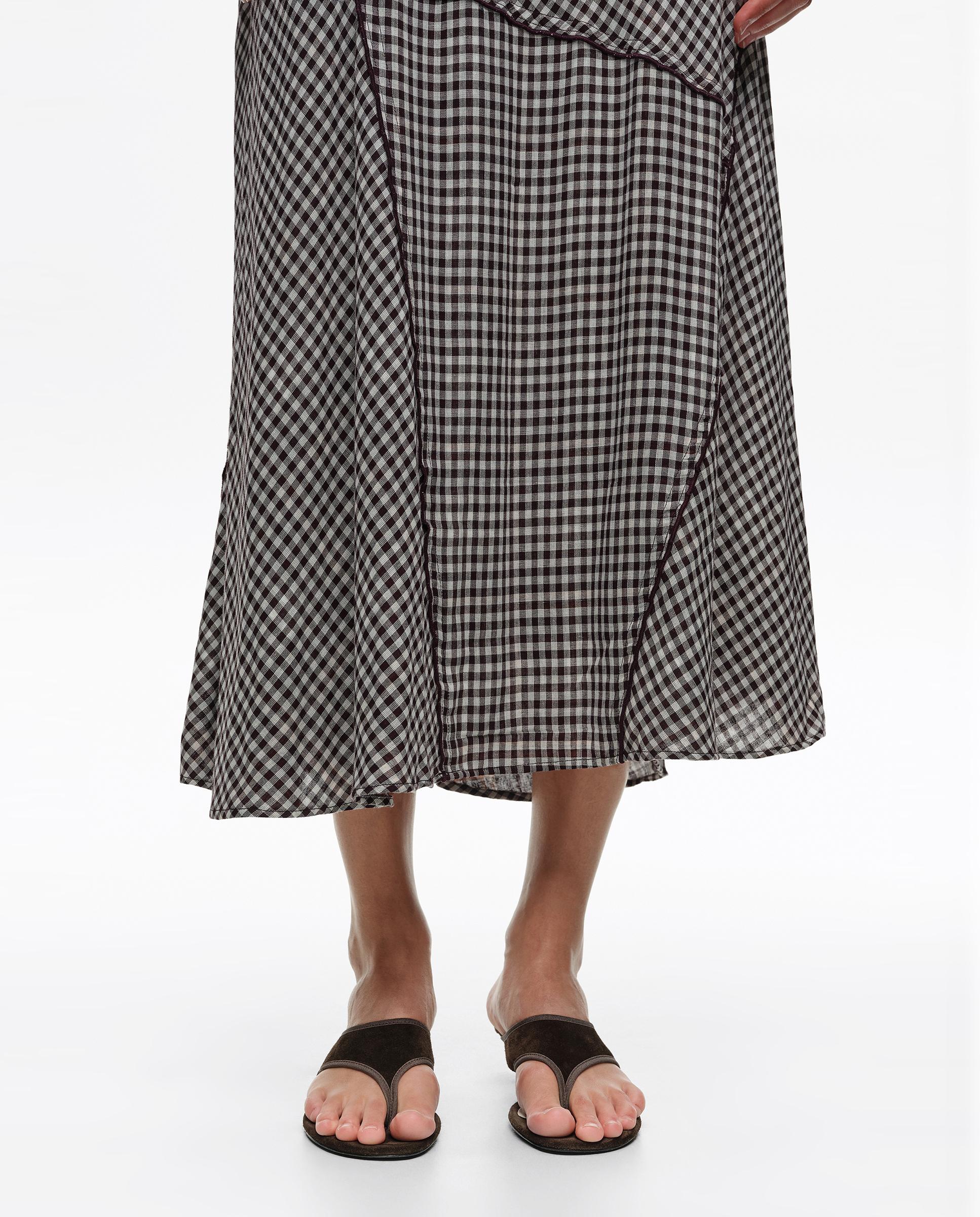 Vestido patchwork al tallo cuadros - Bimba y Lola - Marrón oscuro Marrón oscuro-3