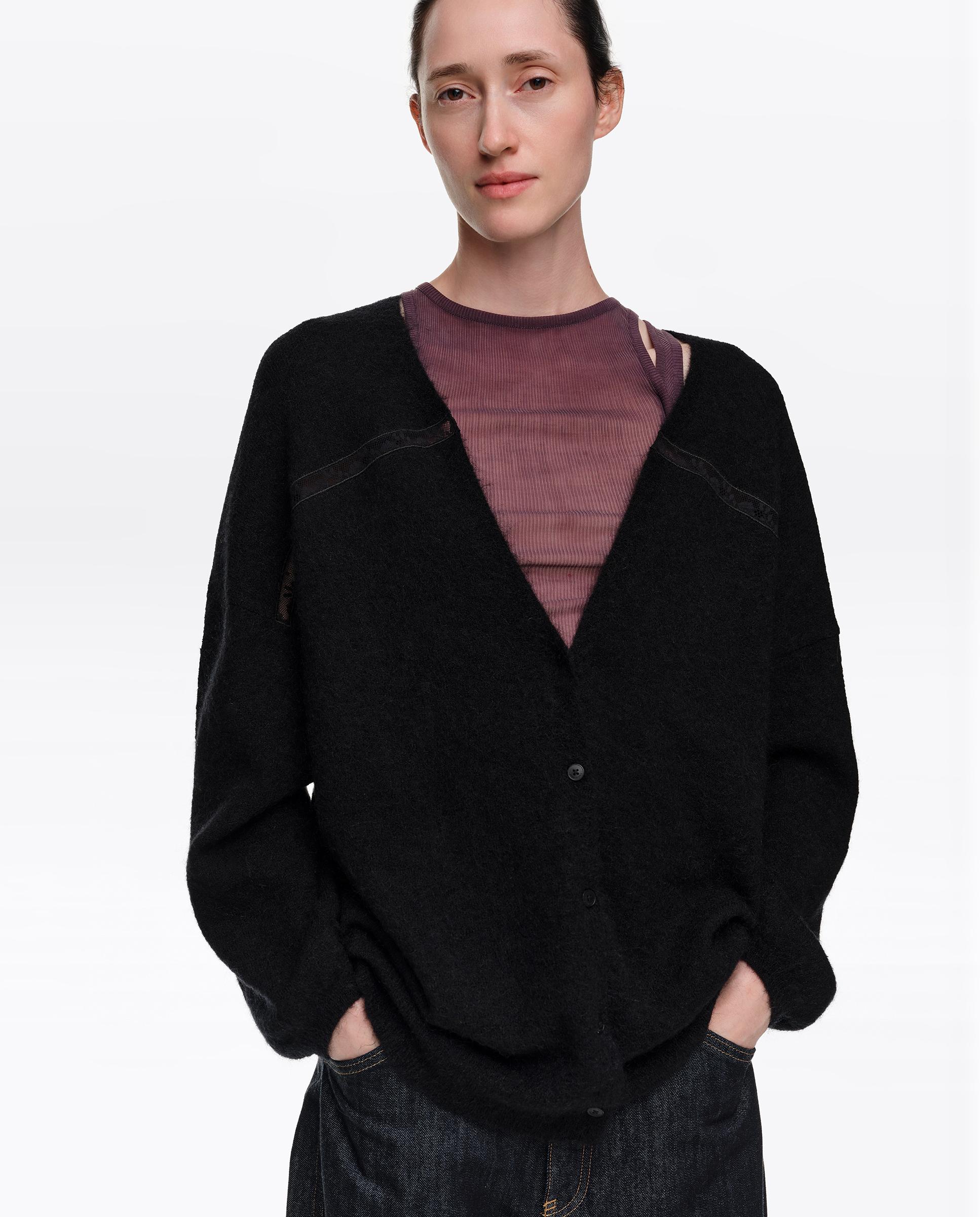 Cárdigan de mujer mohair lana encajes - Bimba y Lola - Negro Negro-2