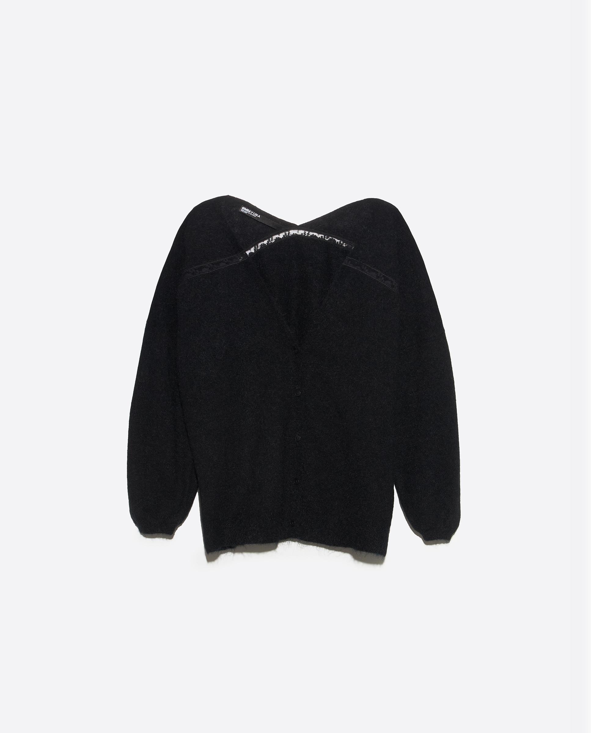 Cárdigan de mujer mohair lana encajes - Bimba y Lola - Negro Negro-6