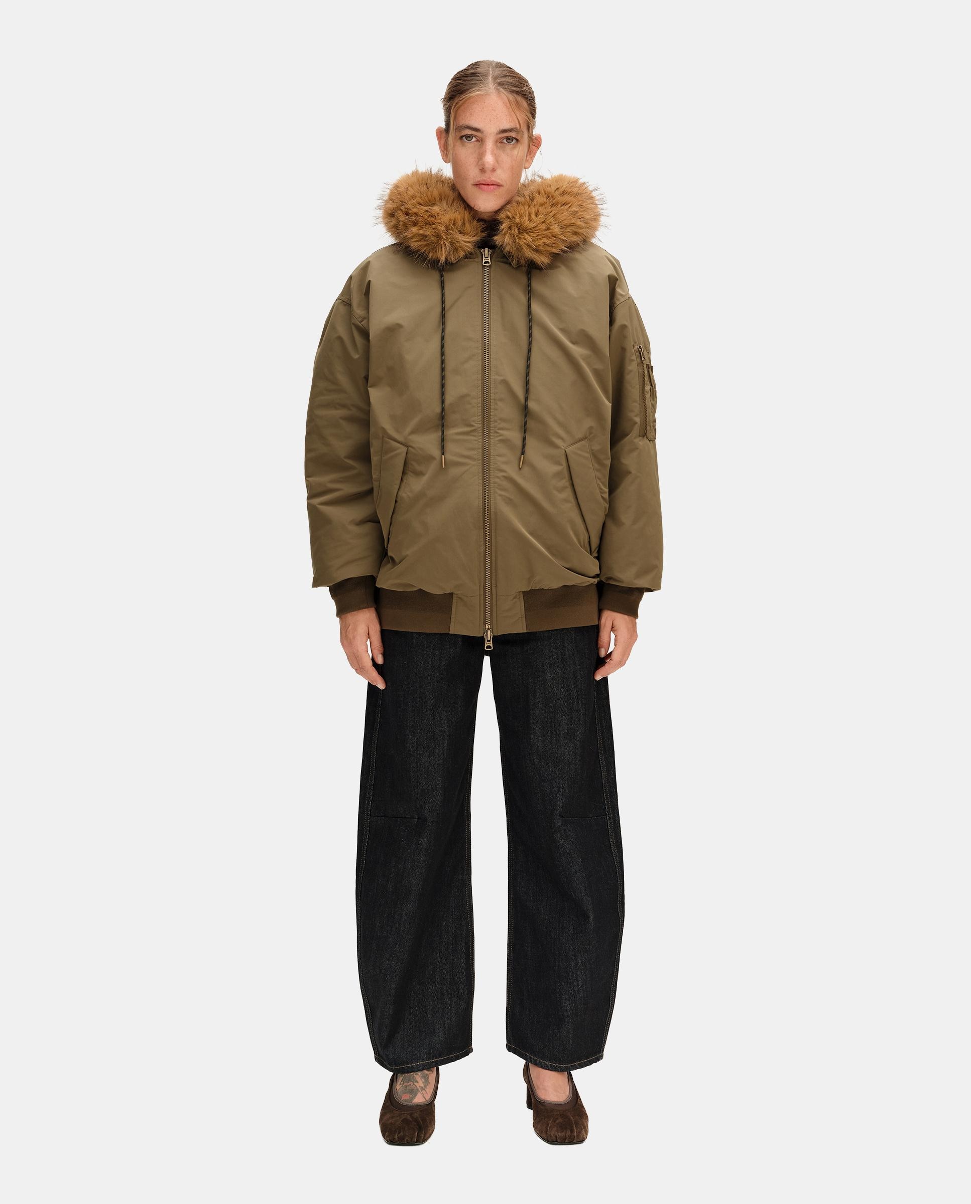 Plumífero de mujer bomber capucha - Bimba y Lola - Kaki Kaki-1