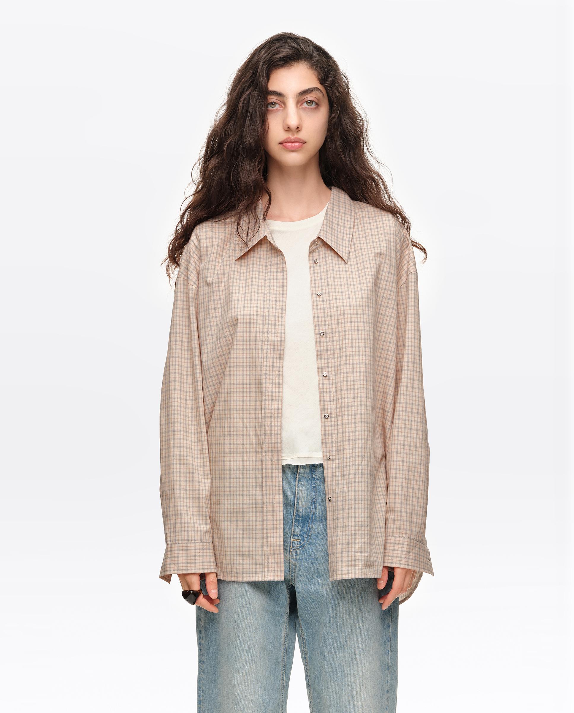 Camisa de mujer de manga larga cuadros