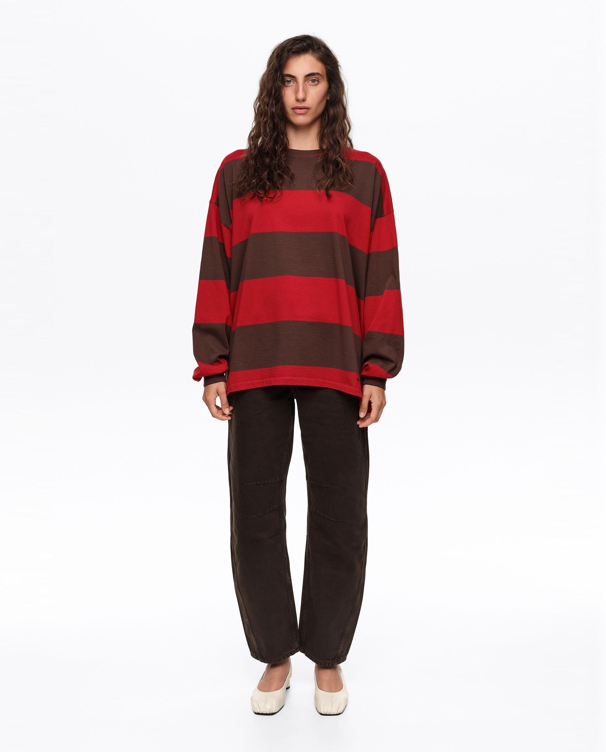 Pantalones rectos de mujer barrel denim 5 bolsillos - Bimba y Lola - Marrón oscuro Marrón oscuro-1