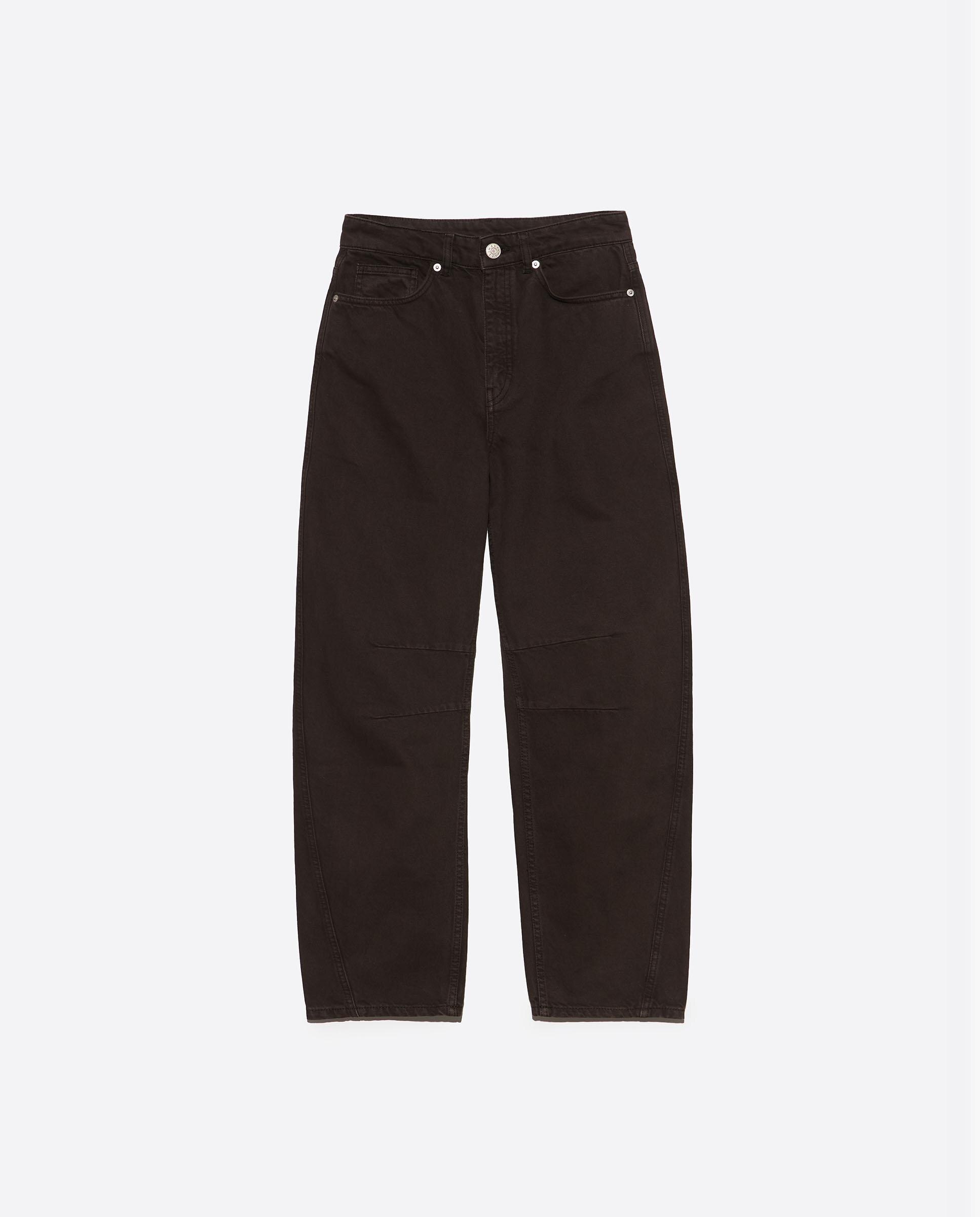 Pantalones rectos de mujer barrel denim 5 bolsillos - Bimba y Lola - Marrón oscuro Marrón oscuro-6