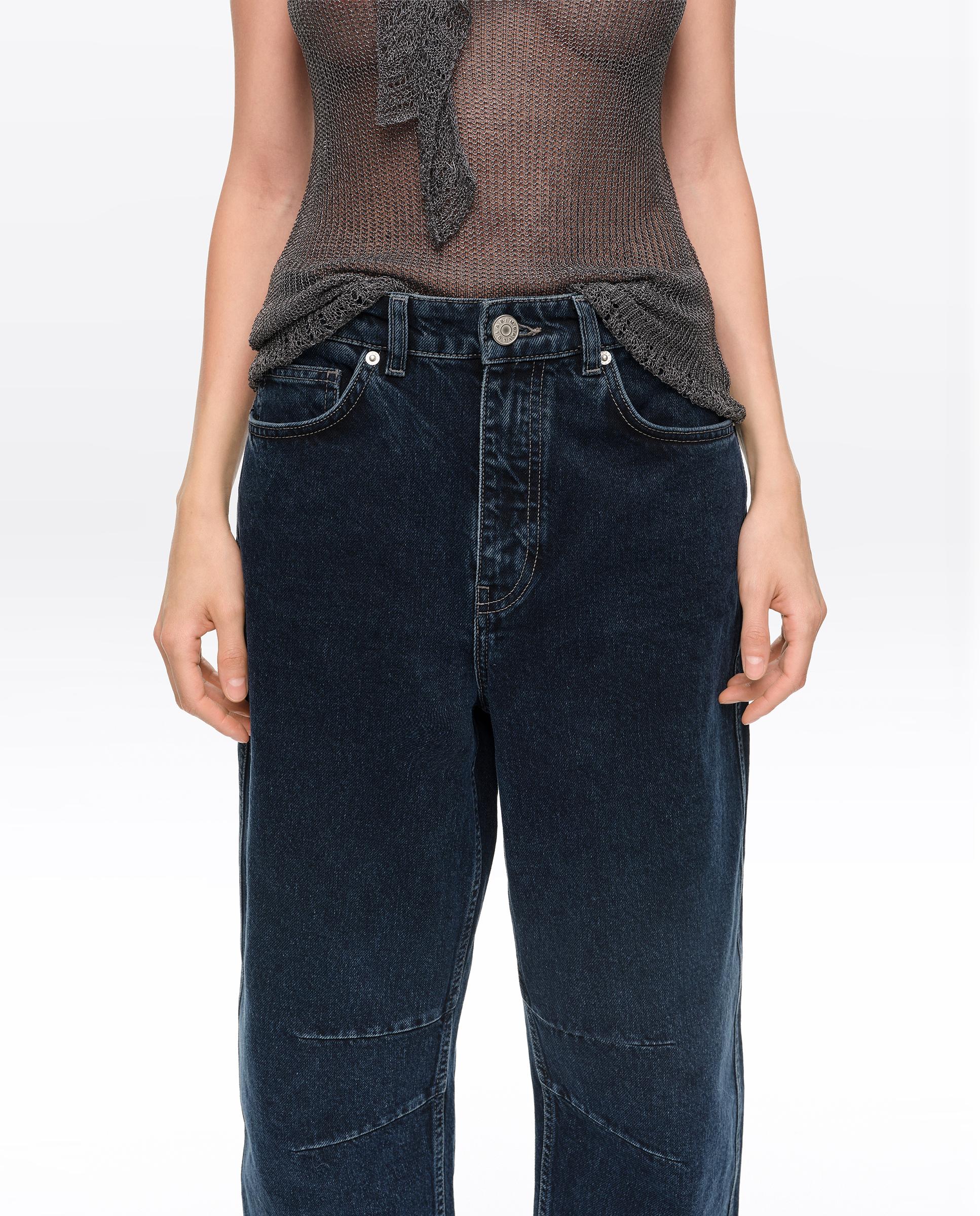 Pantalones rectos de mujer denim barrel 5 bolsillos - Bimba y Lola - Azul oscuro Azul oscuro-2