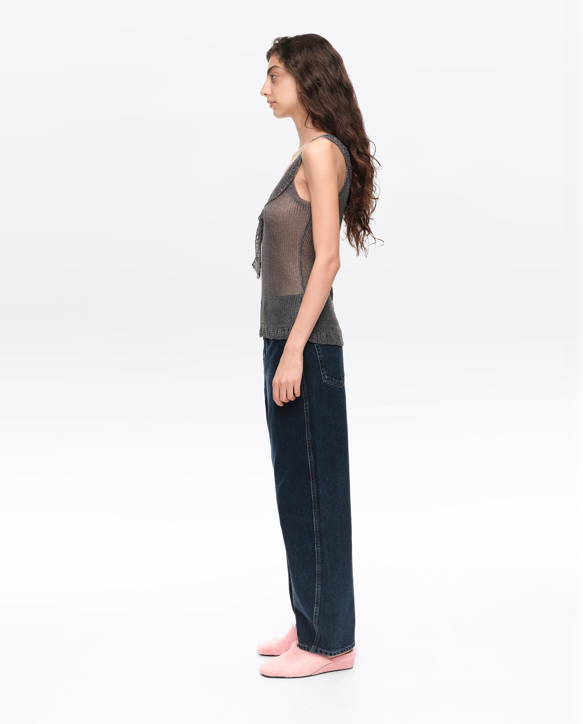 Pantalones rectos de mujer denim barrel 5 bolsillos - Bimba y Lola - Azul oscuro Azul oscuro-3
