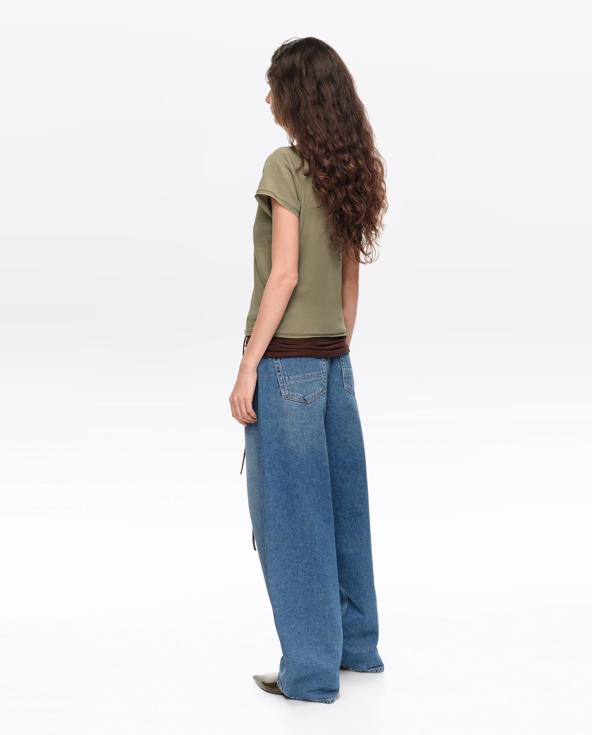 Pantalones anchos de mujer denim barrel 5 bolsillos - Bimba y Lola - Azul Azul-3