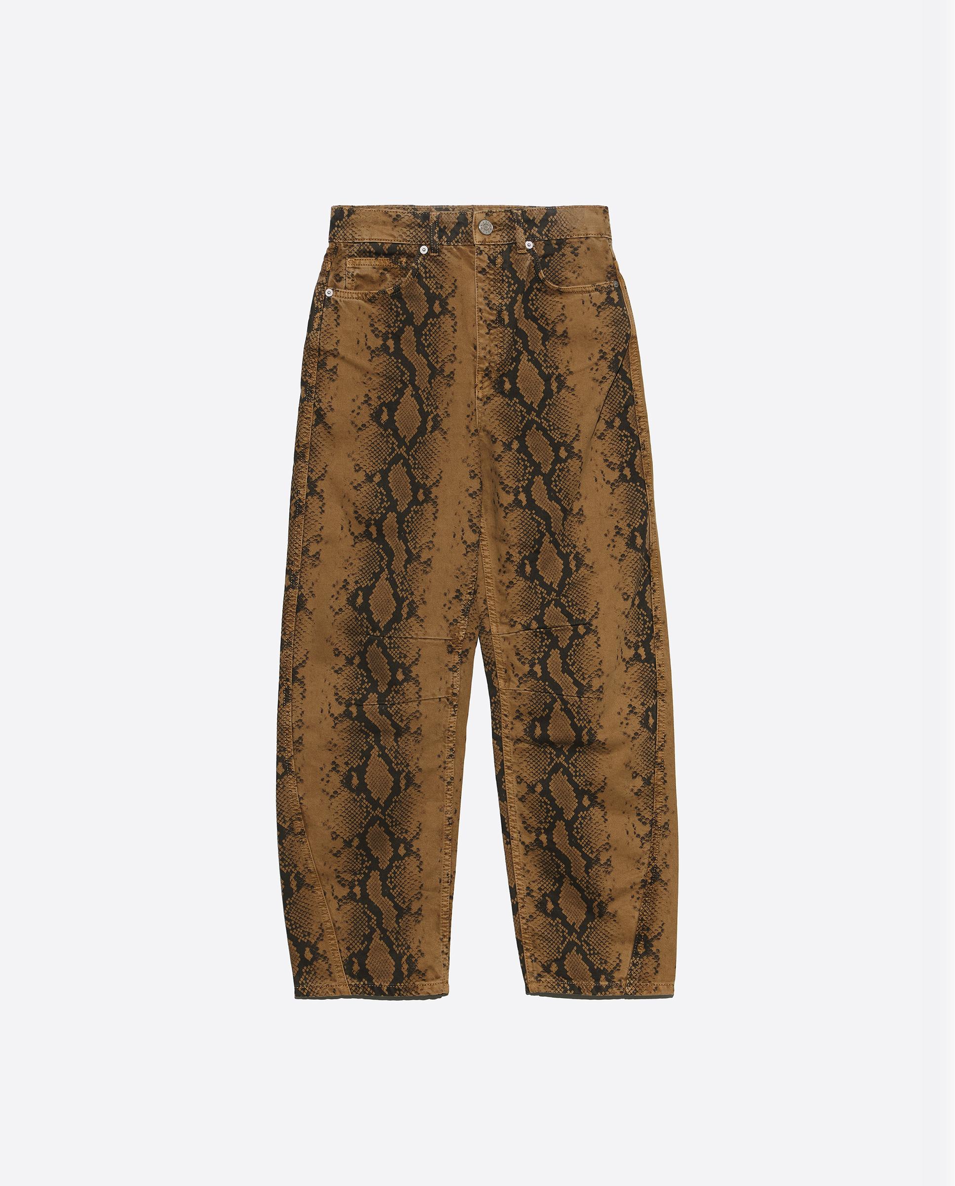 Pantalones anchos de mujer barrel denim 5 bolsillos snake - Bimba y Lola - Ocre Ocre-6