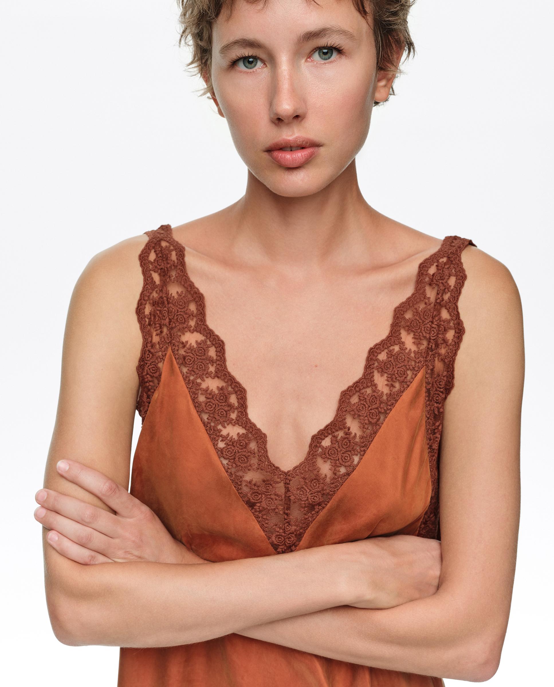 Vestido lencero nudo - Bimba y Lola - Caramelo Caramelo-2