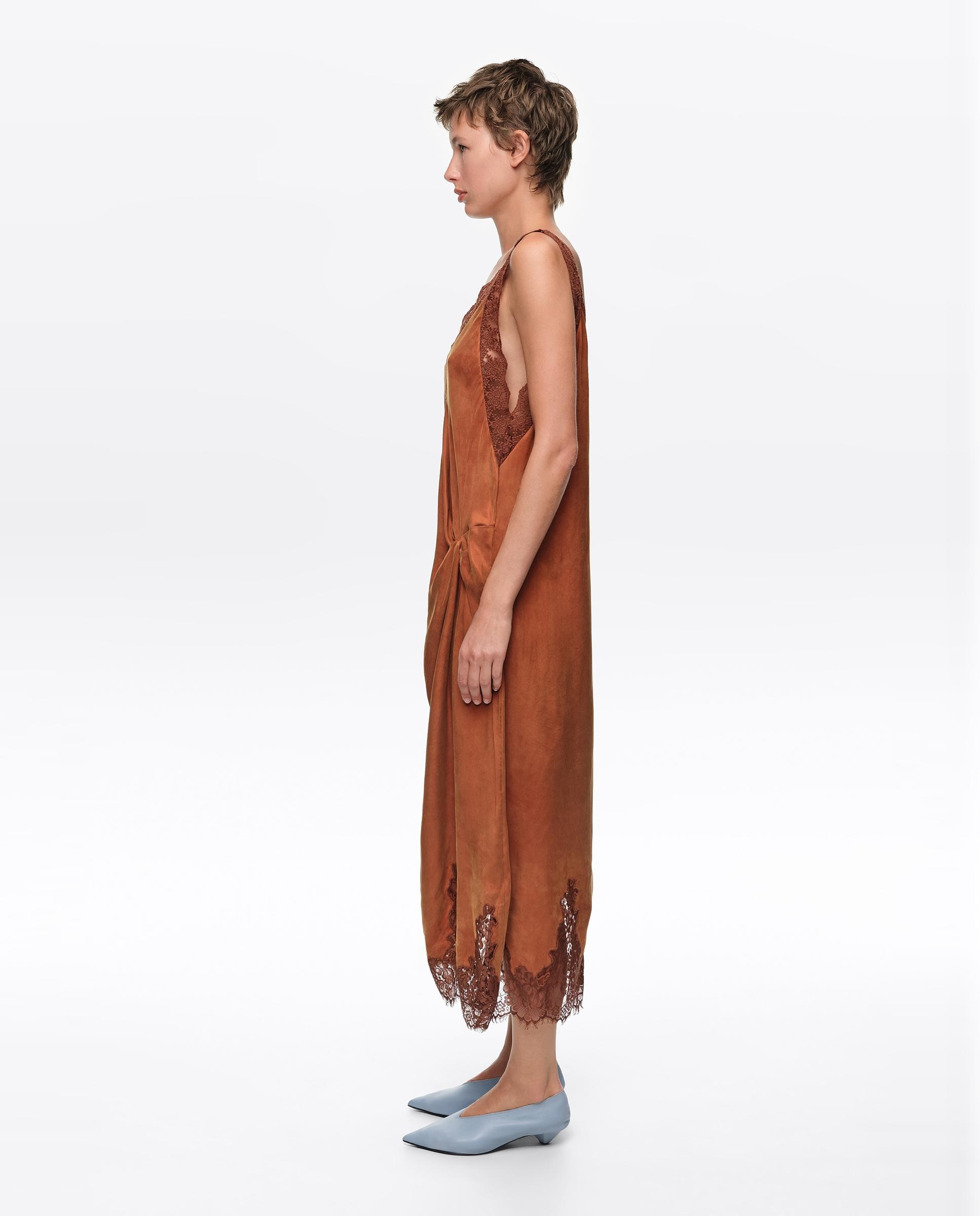 Vestido lencero nudo - Bimba y Lola - Caramelo Caramelo-3