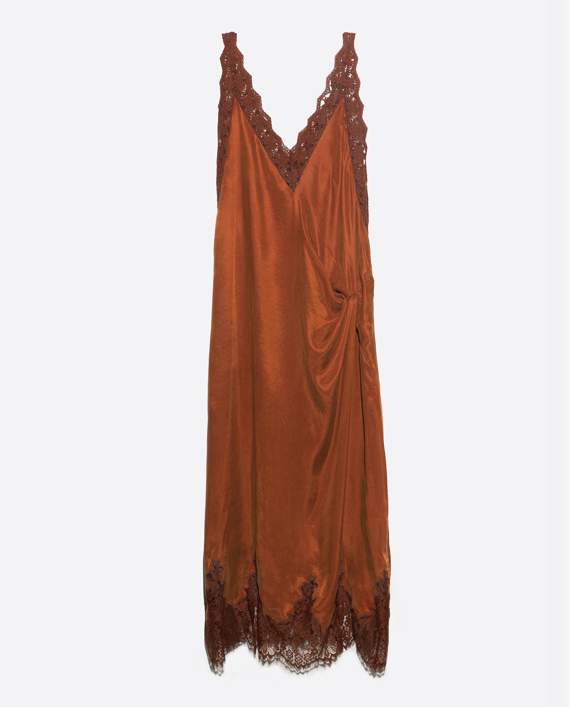 Vestido lencero nudo - Bimba y Lola - Caramelo Caramelo-6