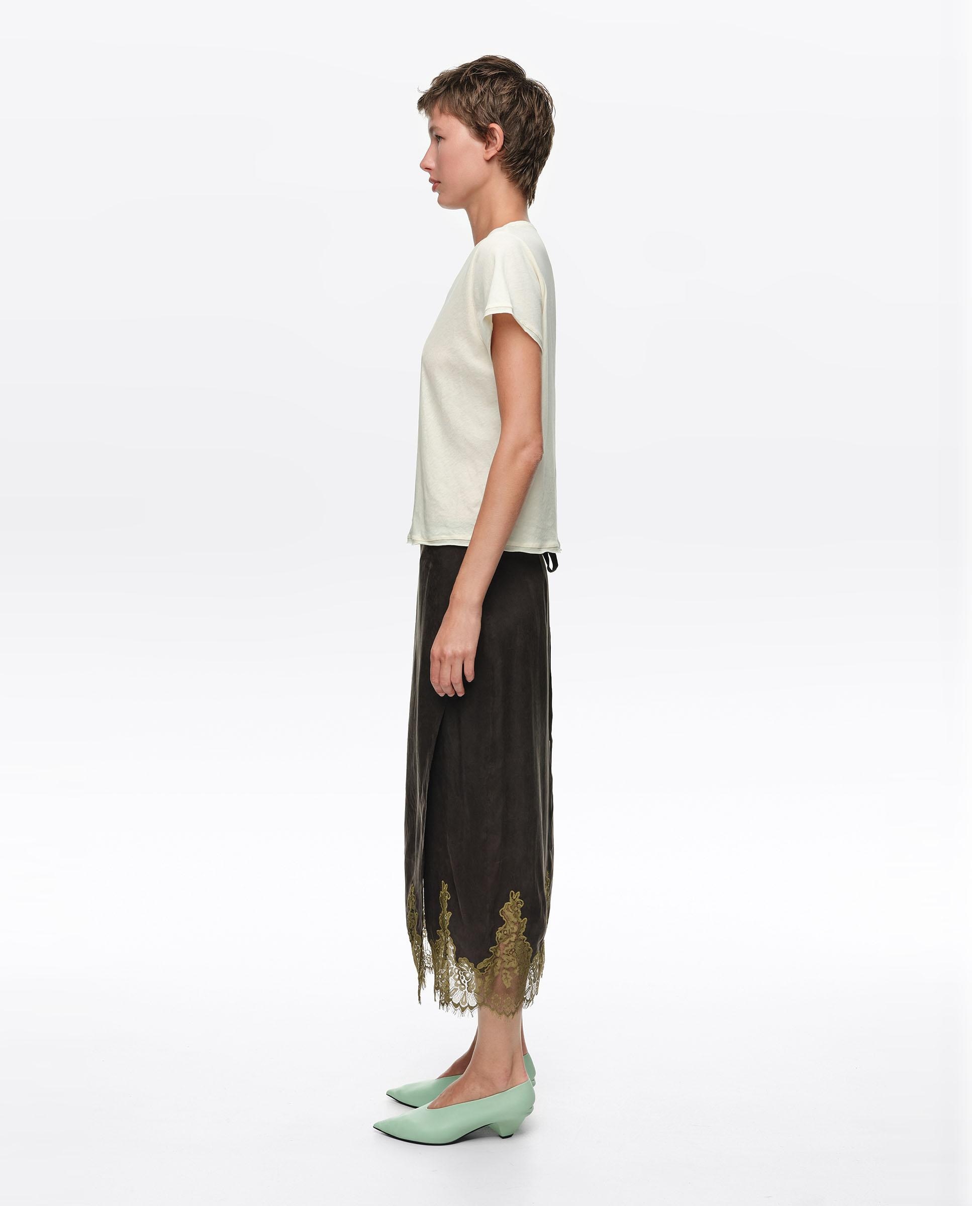 Falda pareo midi con encajes y lazo - Bimba y Lola - Negro Negro-4