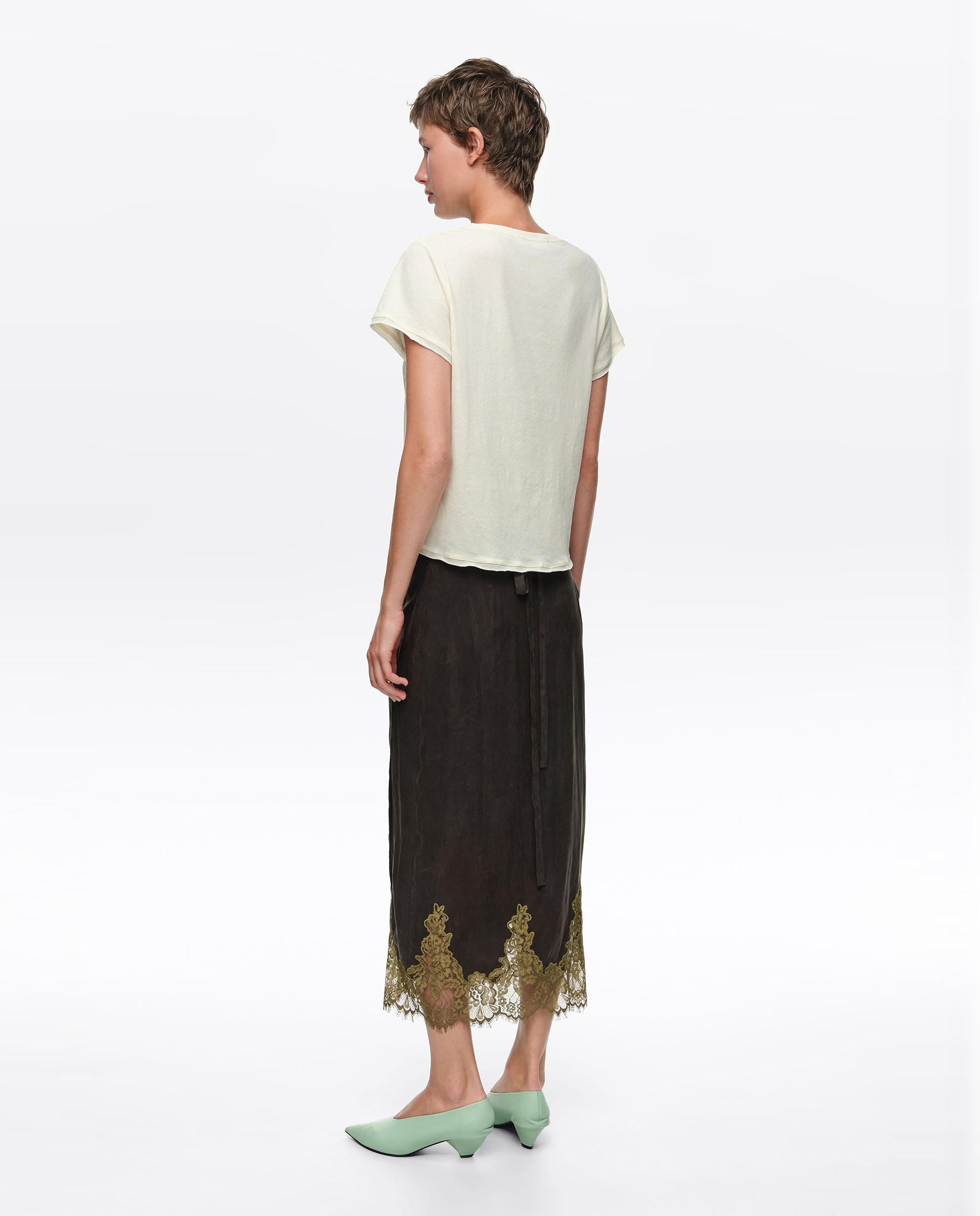 Falda pareo midi con encajes y lazo - Bimba y Lola - Negro Negro-5