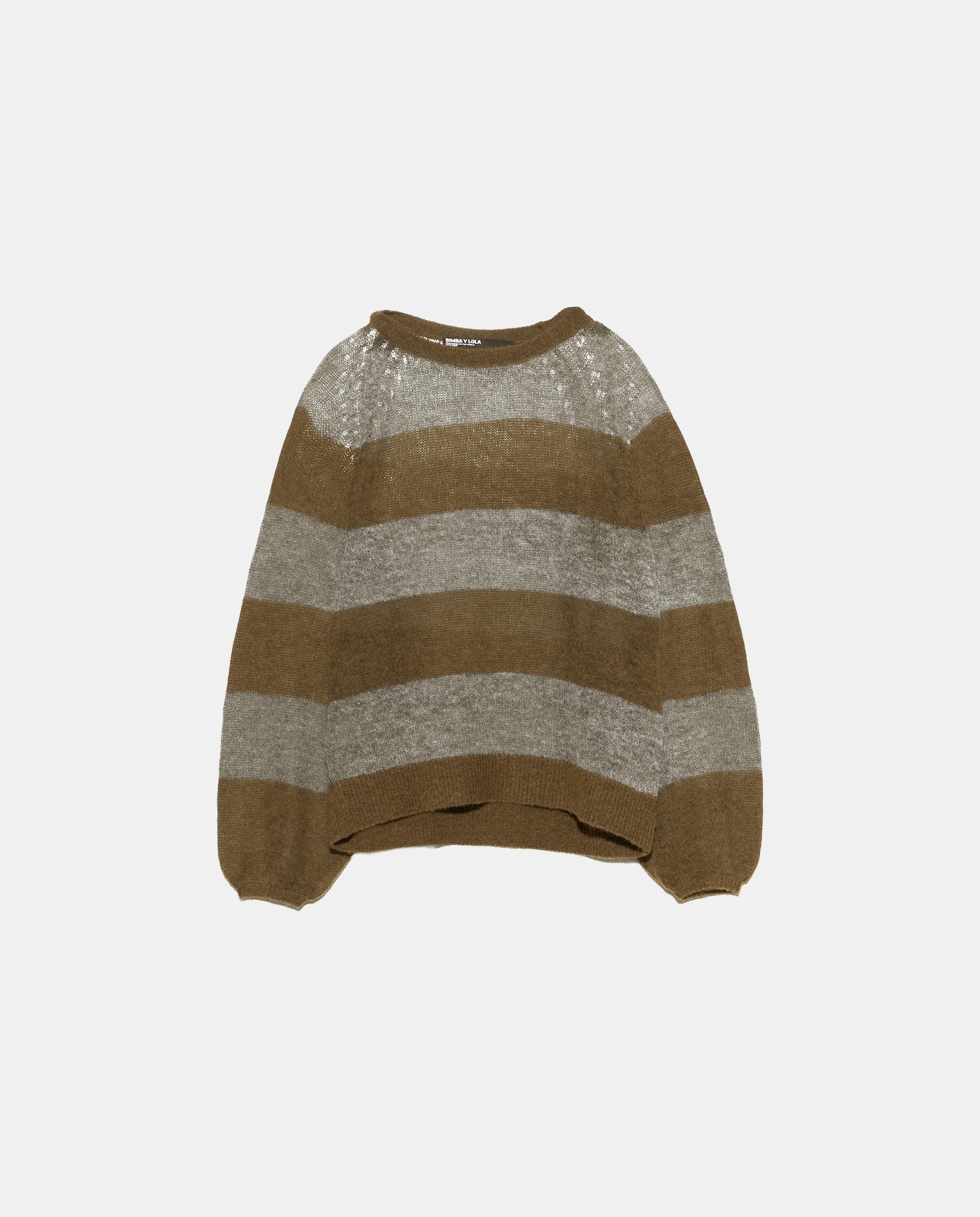 Jersey de mujer lana rayas - Bimba y Lola - Marrón Marrón-5