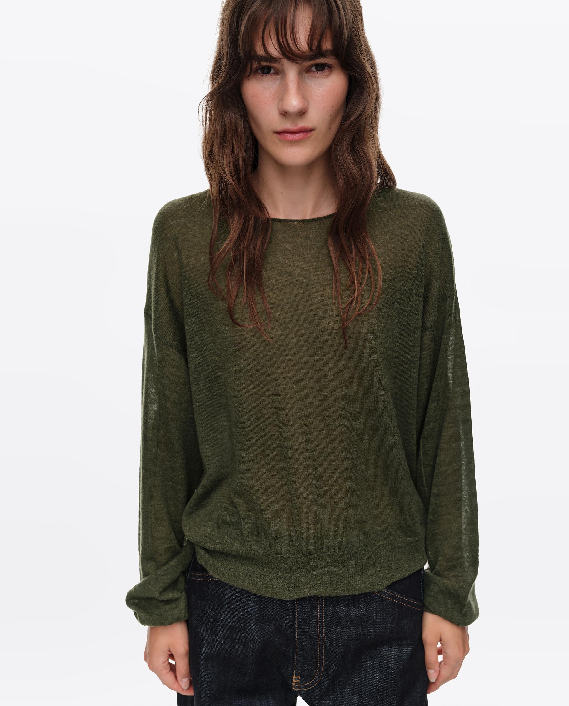 Jersey de mujer lana cuello redondo - Bimba y Lola - Kaki Kaki-2