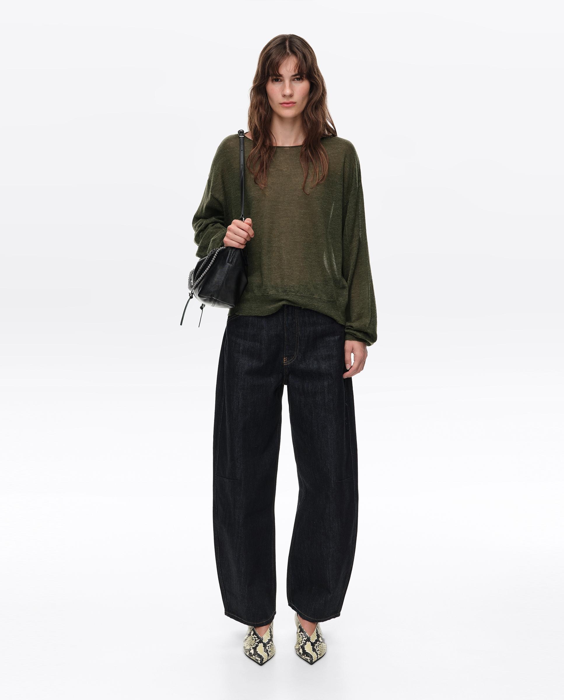 Jersey de mujer lana cuello redondo - Bimba y Lola - Kaki Kaki-5