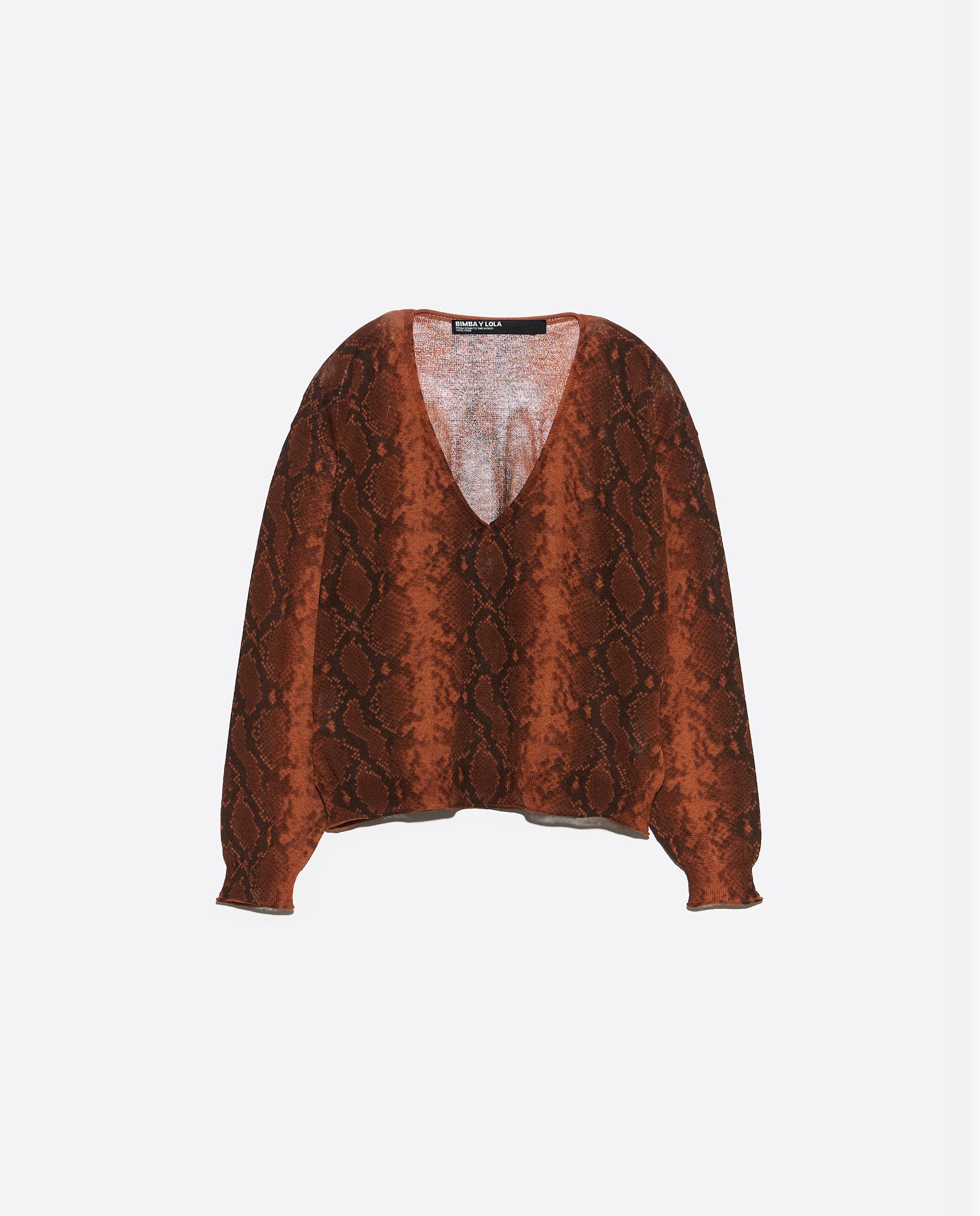 Jersey de mujer escote v snake - Bimba y Lola - Caramelo Caramelo-6