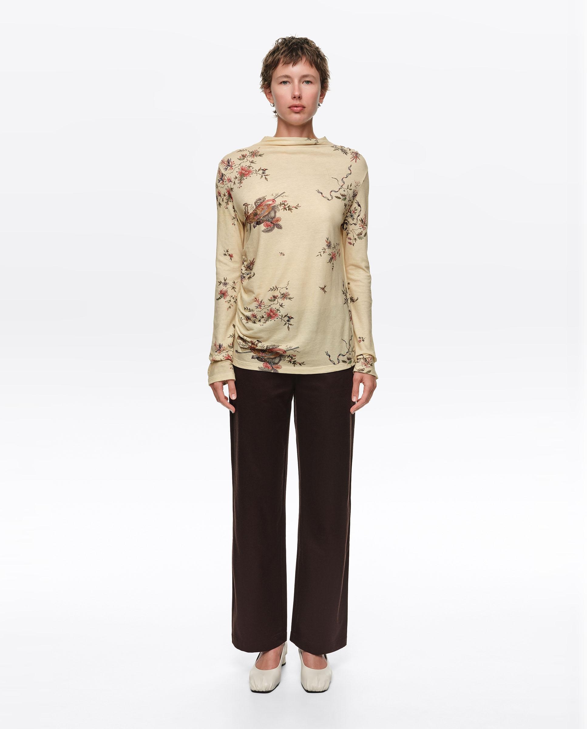 Camiseta de mujer algodón fruncida romantic sweet - Bimba y Lola - Beige Beige-1