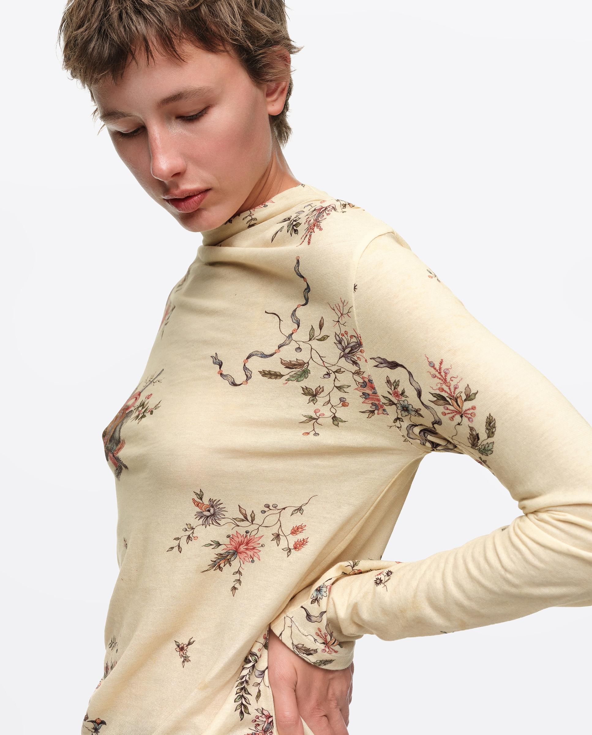 Camiseta de mujer algodón fruncida romantic sweet - Bimba y Lola - Beige Beige-2