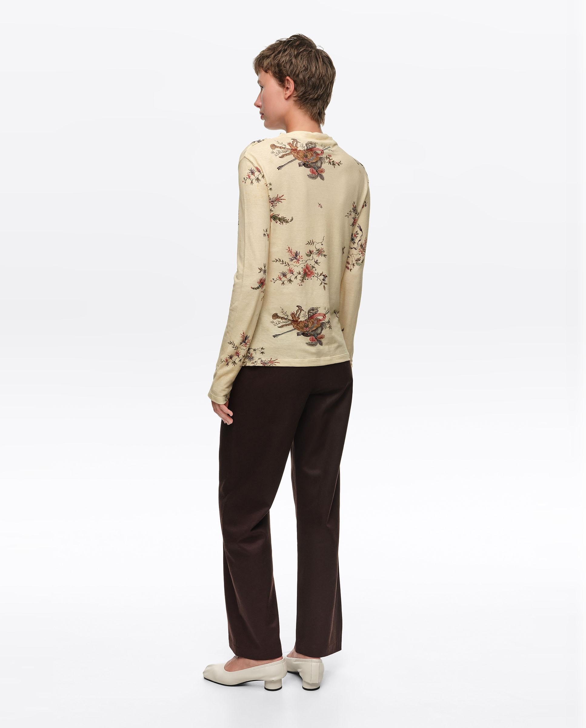 Camiseta de mujer algodón fruncida romantic sweet - Bimba y Lola - Beige Beige-4
