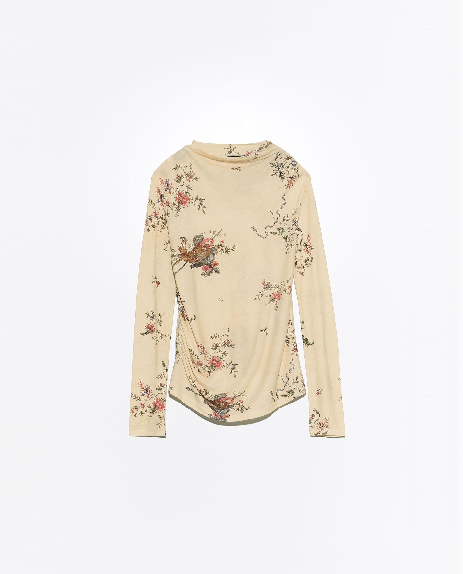 Camiseta de mujer algodón fruncida romantic sweet - Bimba y Lola - Beige Beige-6