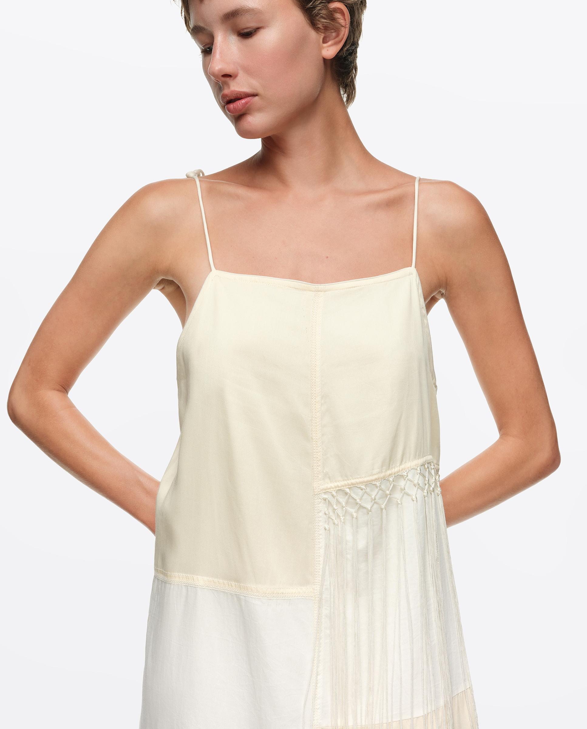 Vestido patchwork flecos - Bimba y Lola - Crema Crema-2