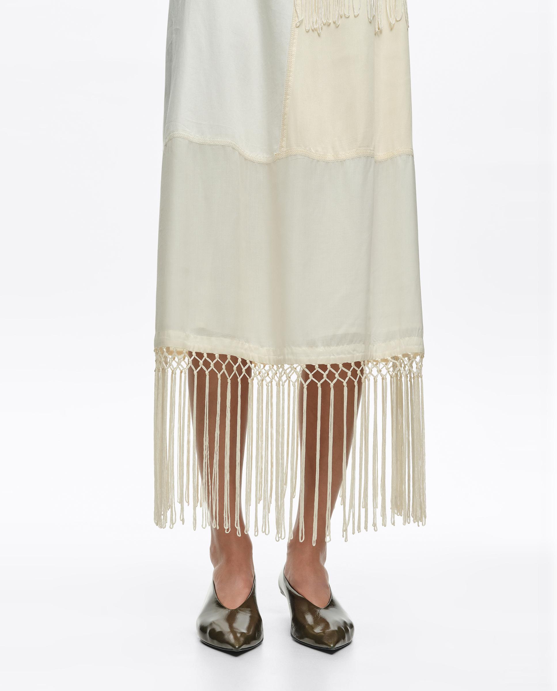 Vestido patchwork flecos - Bimba y Lola - Crema Crema-3