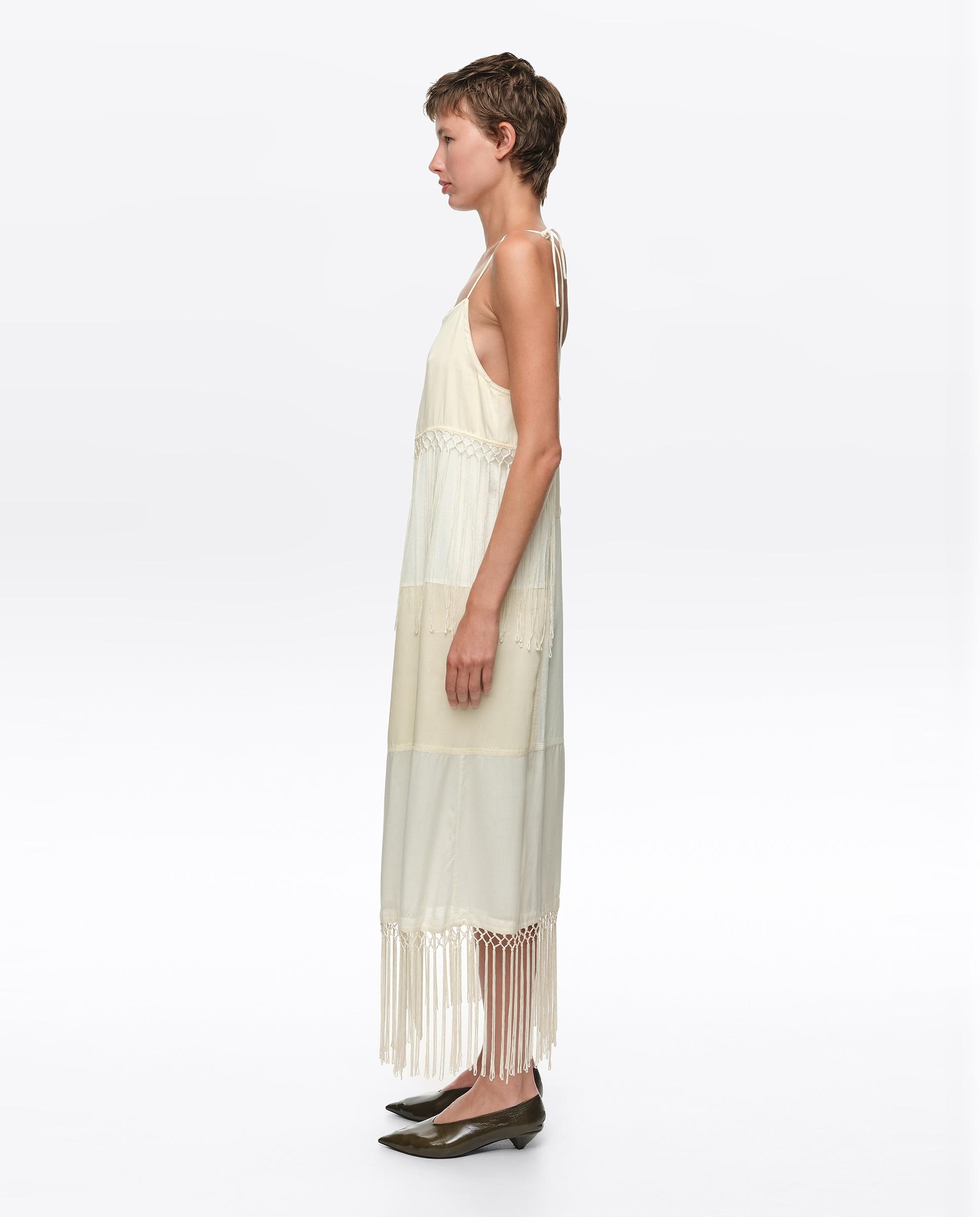 Vestido patchwork flecos - Bimba y Lola - Crema Crema-4
