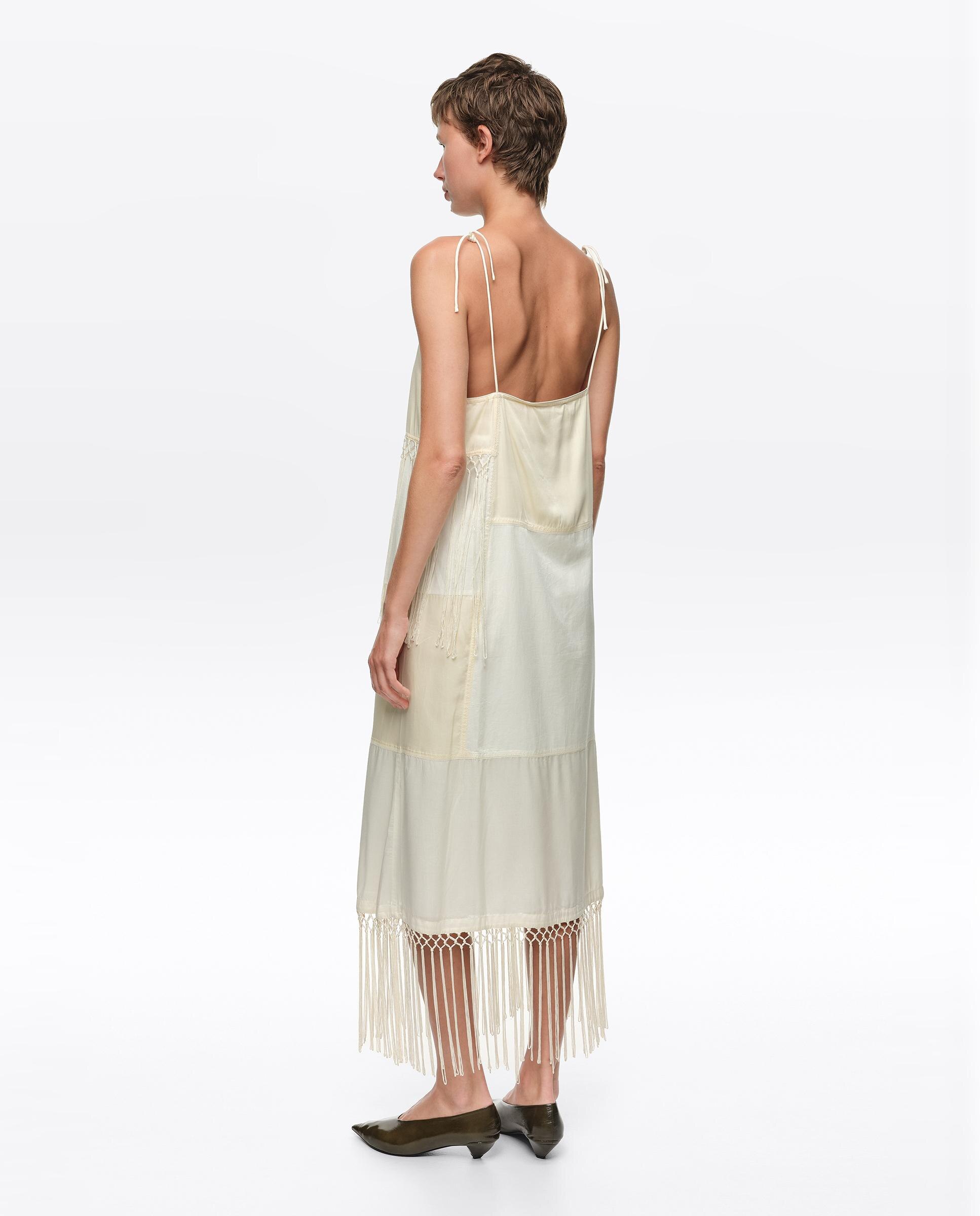 Vestido patchwork flecos - Bimba y Lola - Crema Crema-5