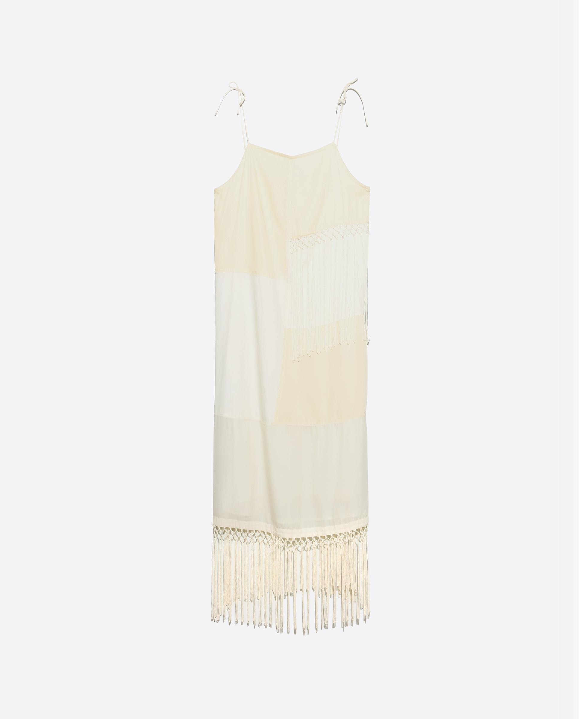 Vestido patchwork flecos - Bimba y Lola - Crema Crema-7