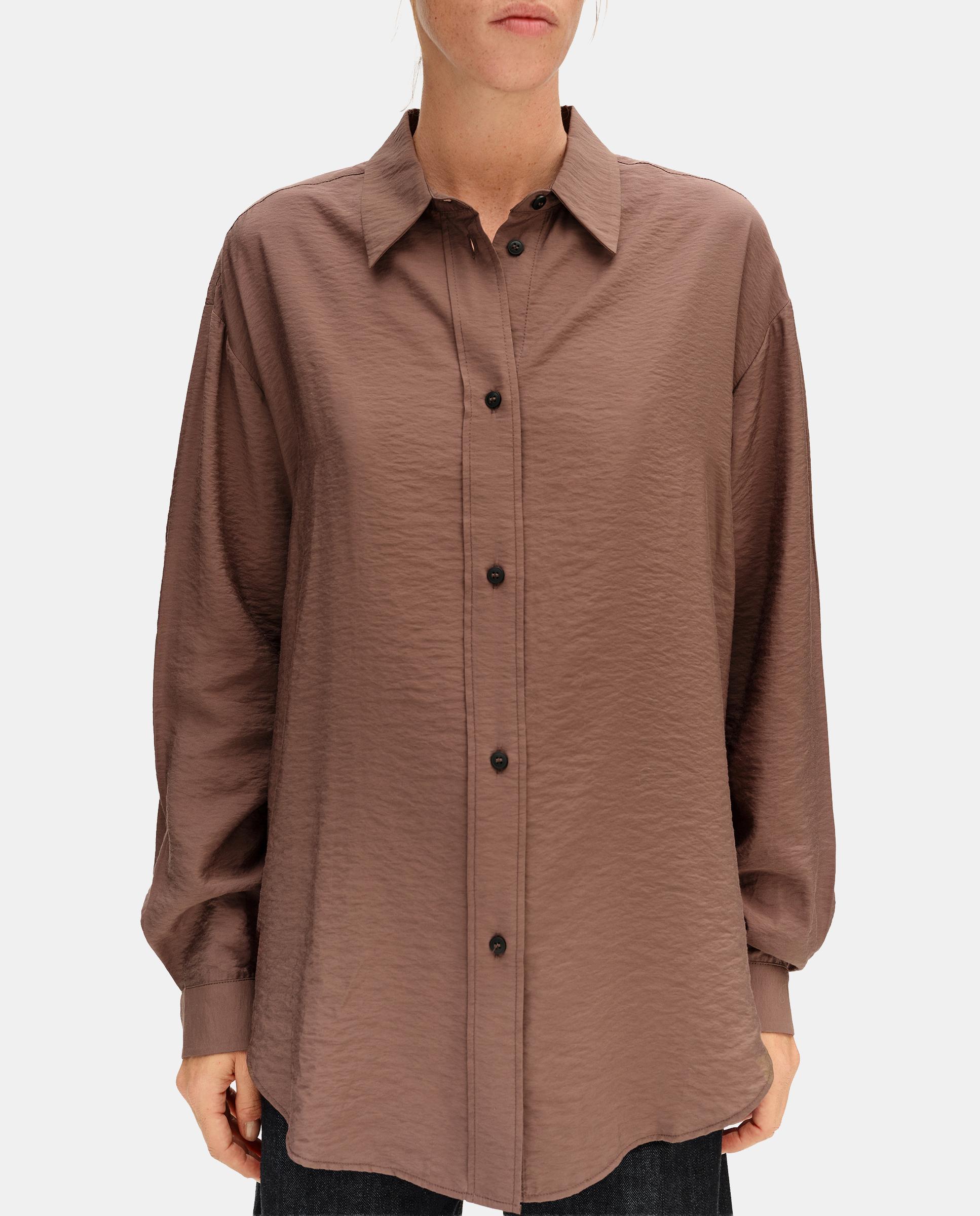Camisa de mujer recta manga larga - Bimba y Lola - Marrón Marrón-2