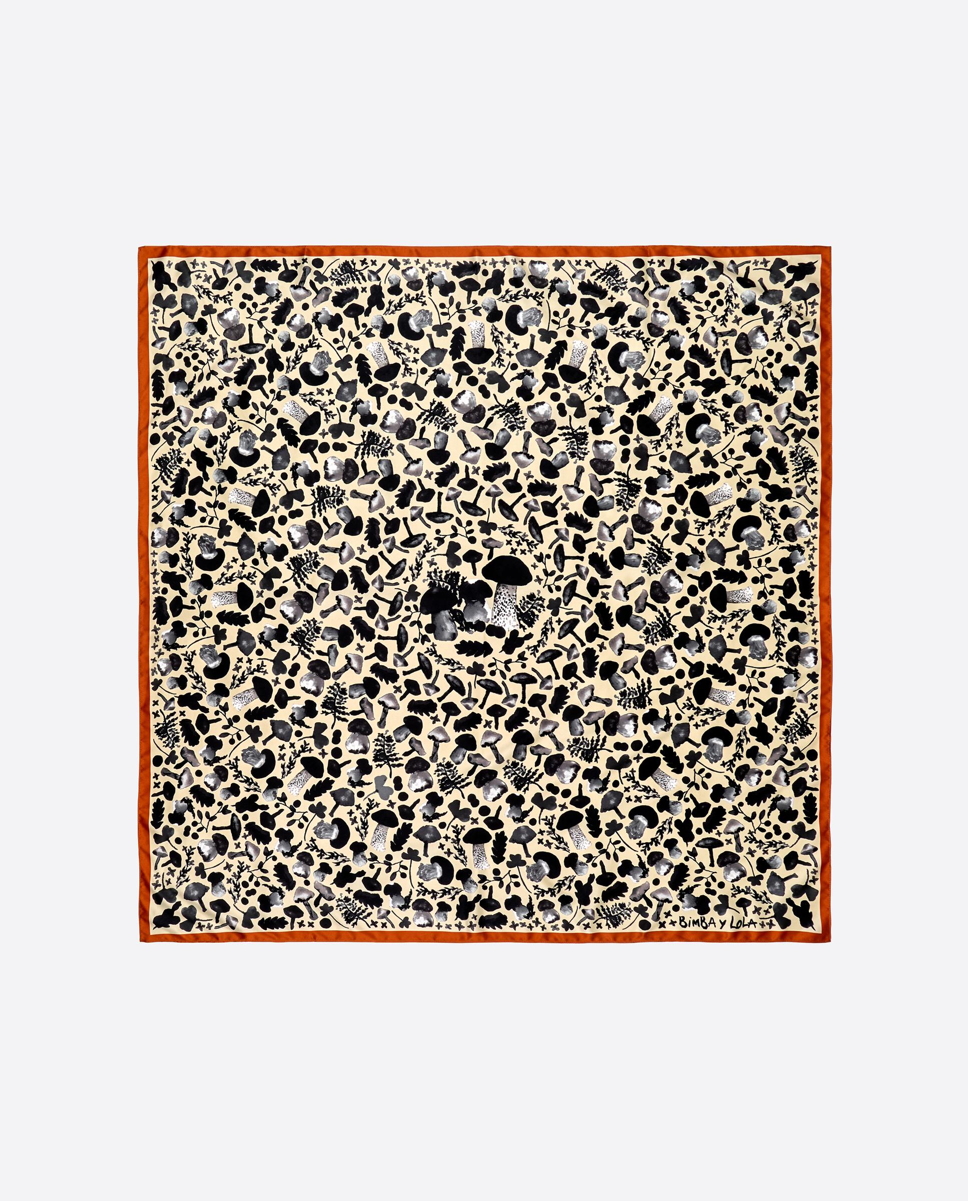 Pañuelo de mujer caleidoscopio champiñones - Bimba y Lola - Antracita Antracita-1