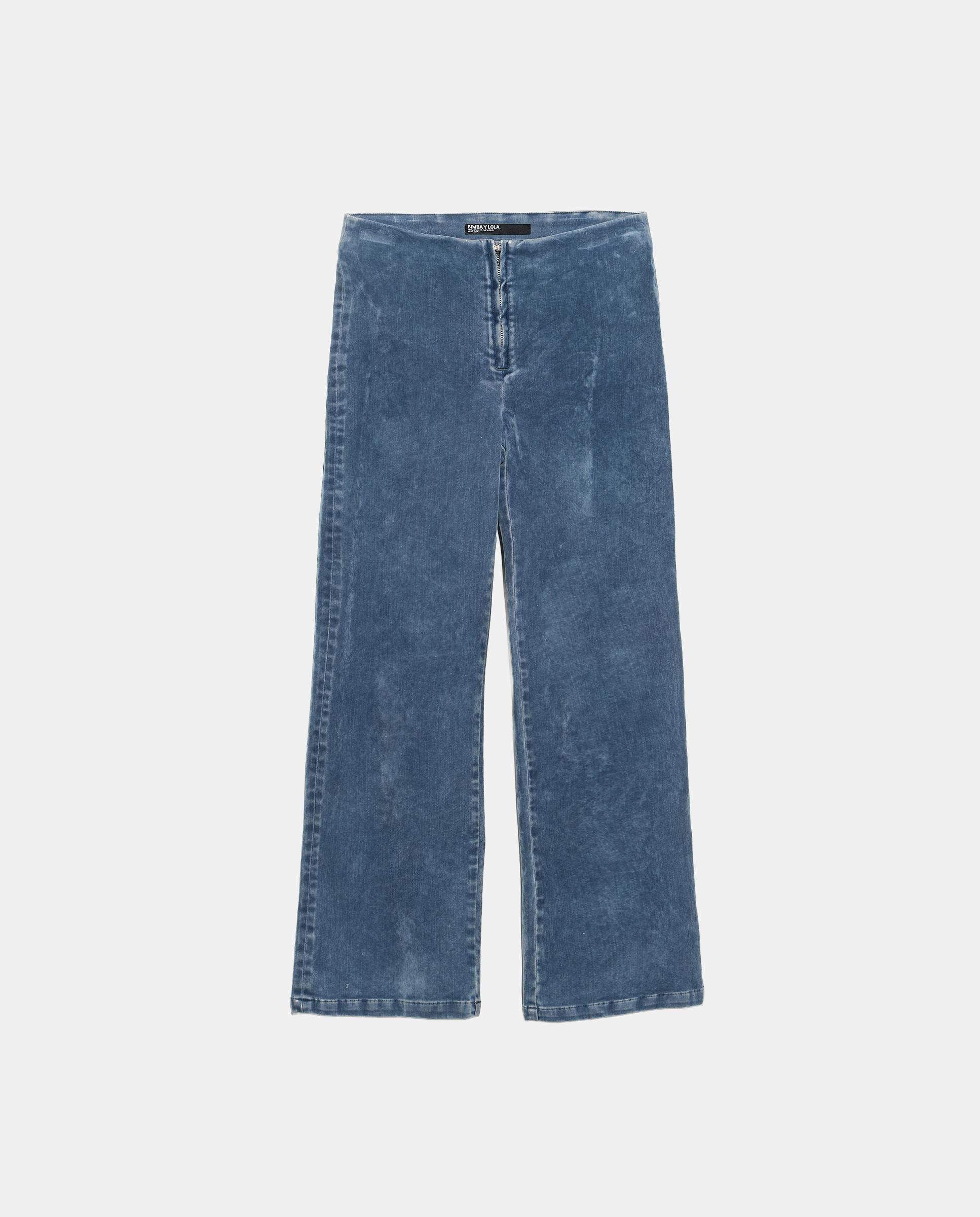 Pantalones rectos de mujer straight cropped tobillero - Bimba y Lola - Azul claro Azul claro-5