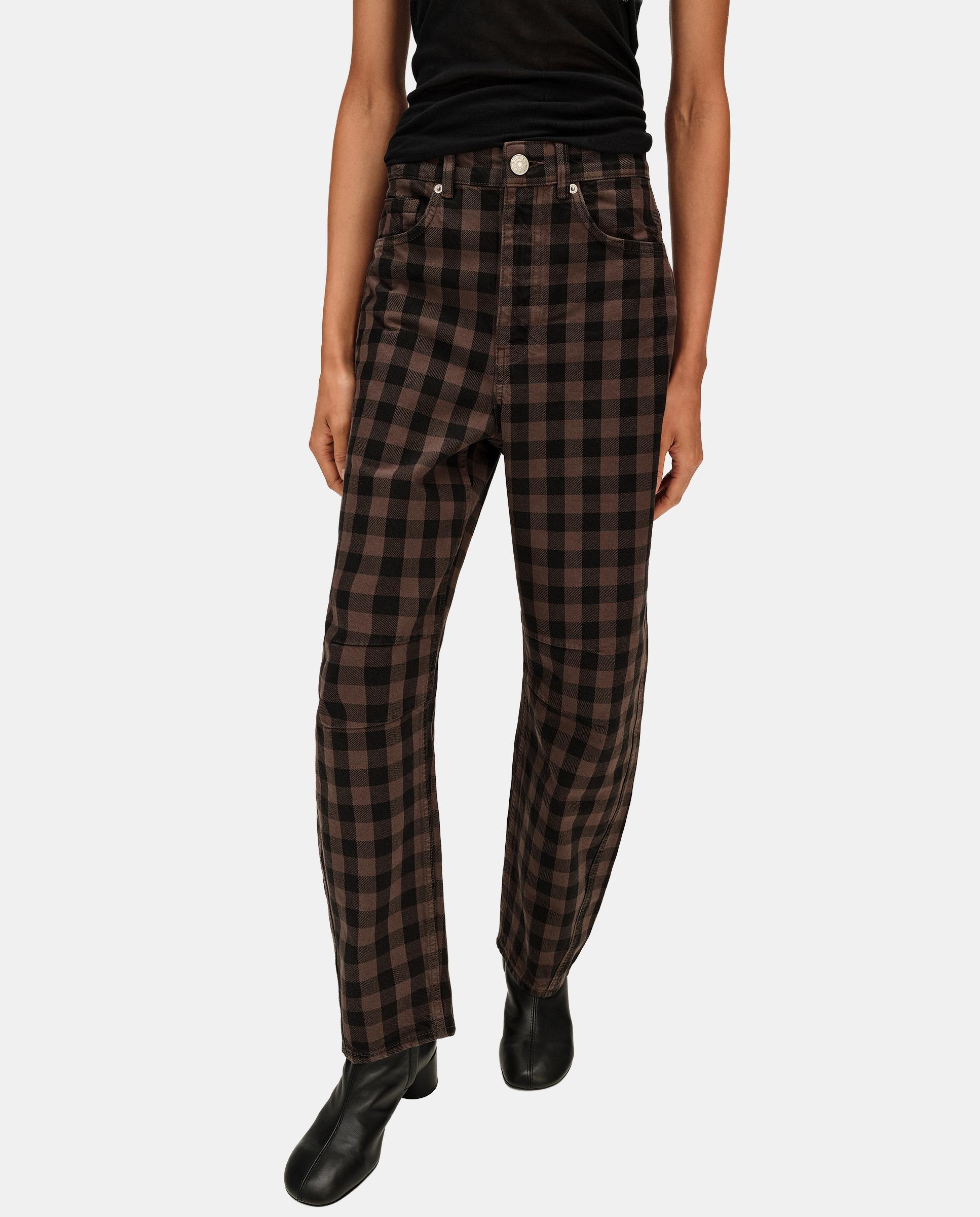 Imagen 2 de Pantalones rectos de mujer barrel cuadros - Bimba y Lola - Negro Negro