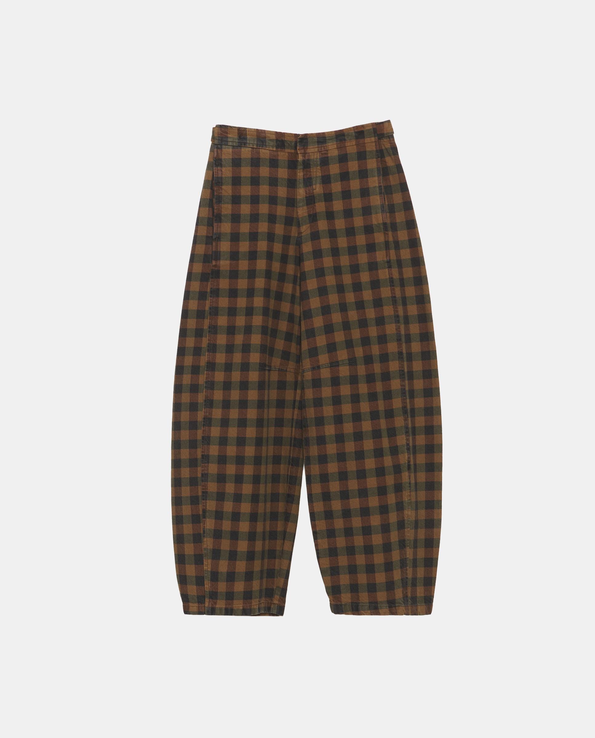 Imagen 5 de Pantalones rectos de mujer barrel denim cuadros - Bimba y Lola - Marrón chocolate Marrón chocolate
