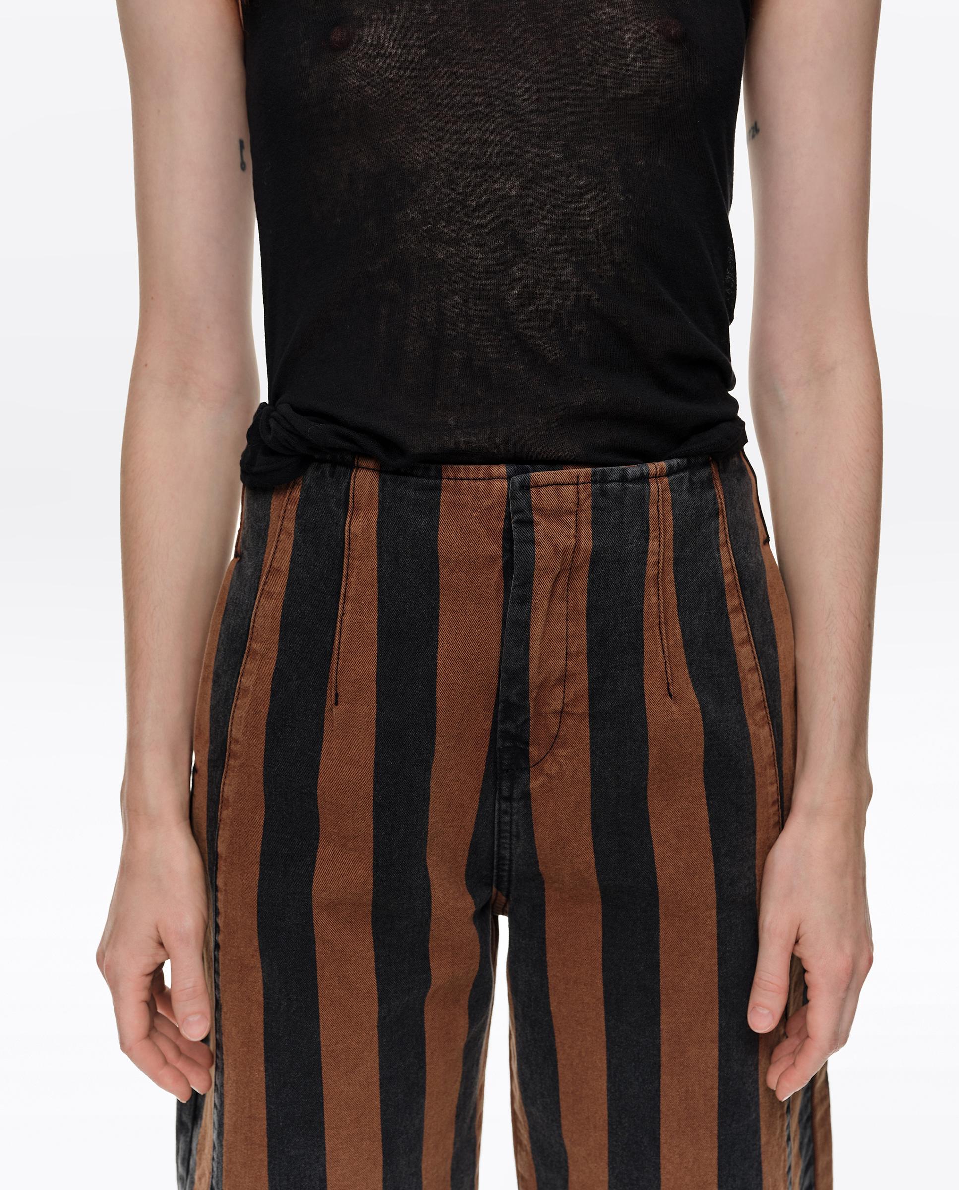 Pantalones anchos de mujer barrel denim hebilla rayas - Bimba y Lola - Marrón claro Marrón claro-2