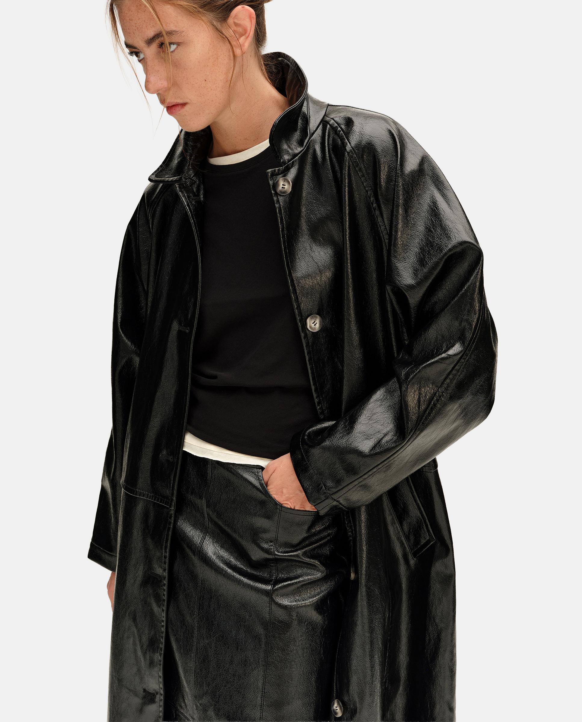 Gabardina de mujer midi botones - Bimba y Lola - Antracita Antracita-2